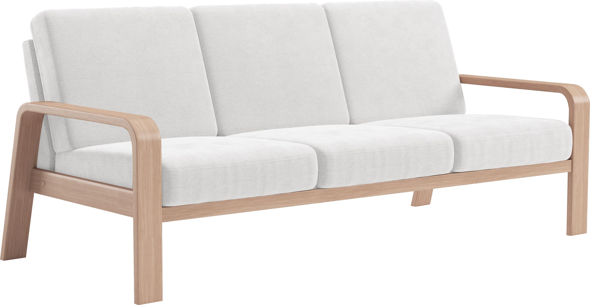 sit&more 3-Sitzer »Kolding«, Armlehnen aus Buchenholz in natur, verschiedene Bezüge und Farben