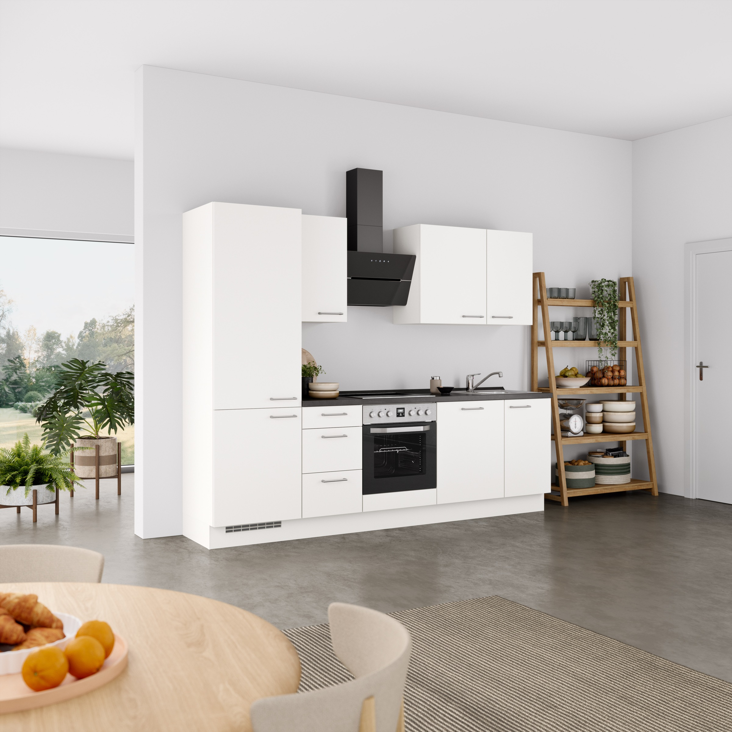 nobilia® Küchenzeile »"Laser II"«, vormontiert, Ausrichtung wählbar, Breite 270 cm, wahlw. mit E-Geräten