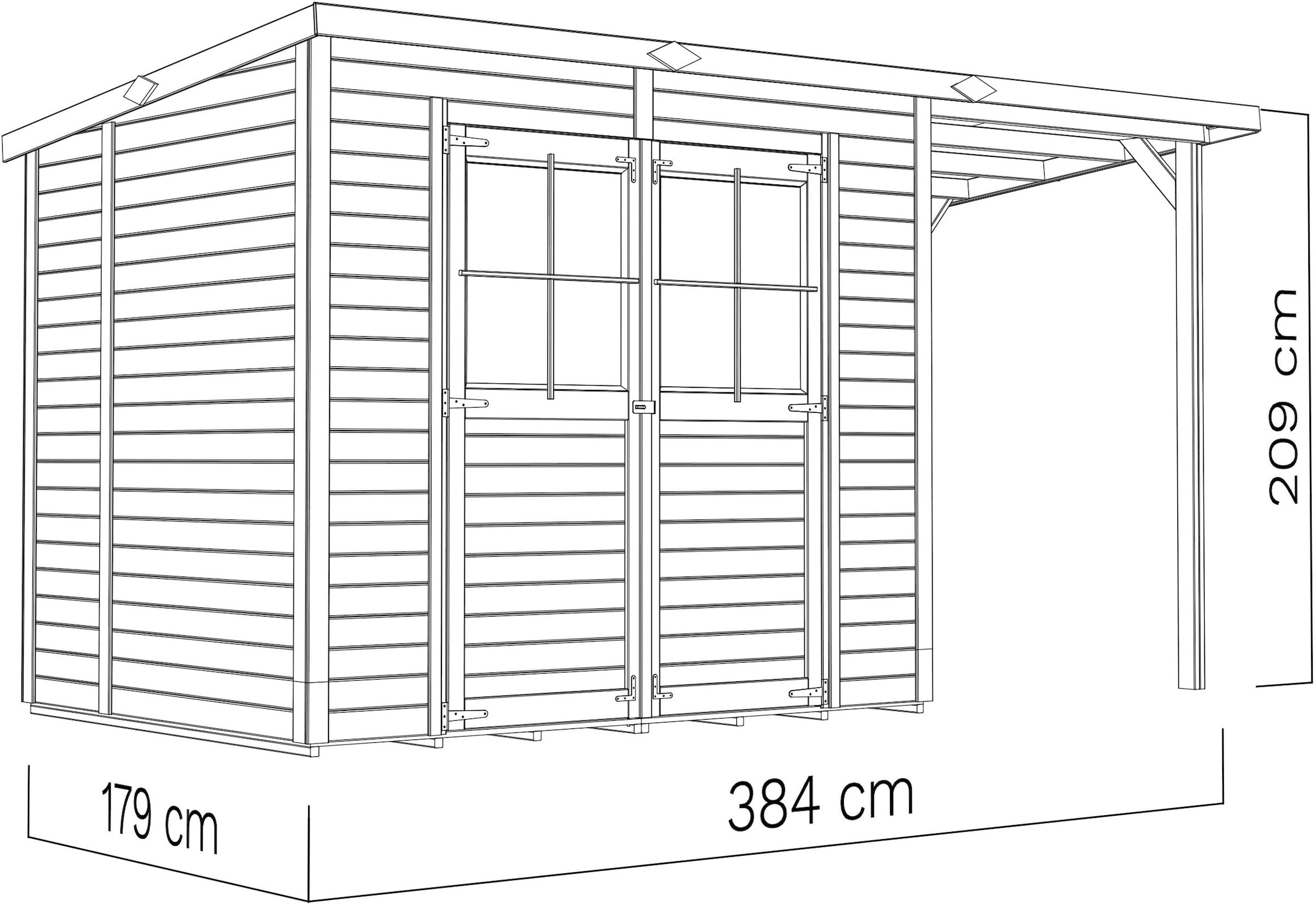 BERTILO Gartenhaus »Einfach 3 Plus beigegrau«
