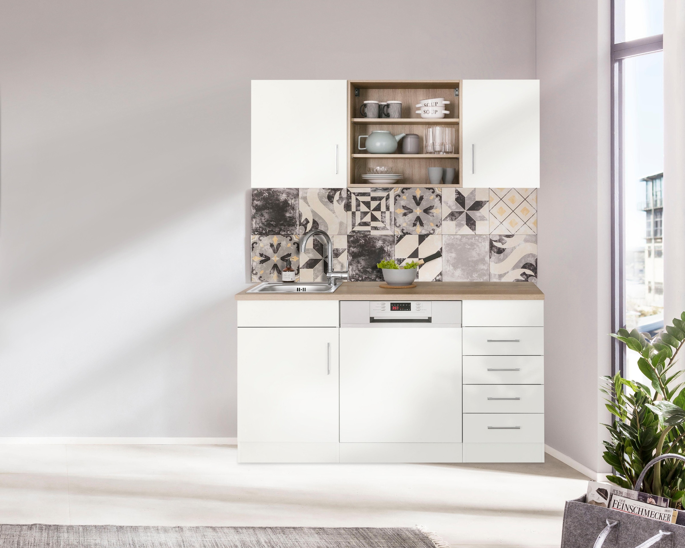 HELD MÖBEL Pantryküche "Mali", Breite 150 cm, mit E-Geräten günstig online kaufen