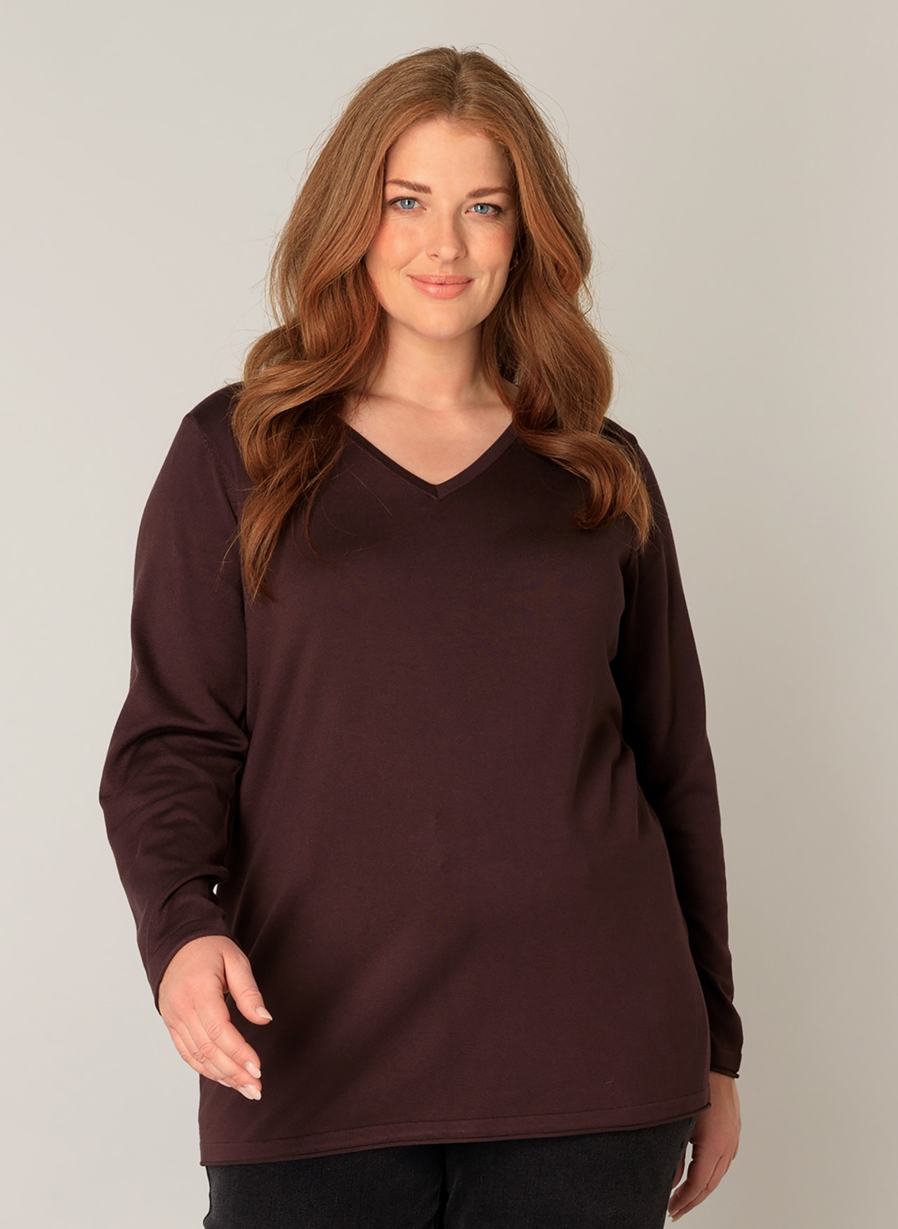 Base Level Curvy Strickpullover "Anine", mit V-Ausschnitt günstig online kaufen