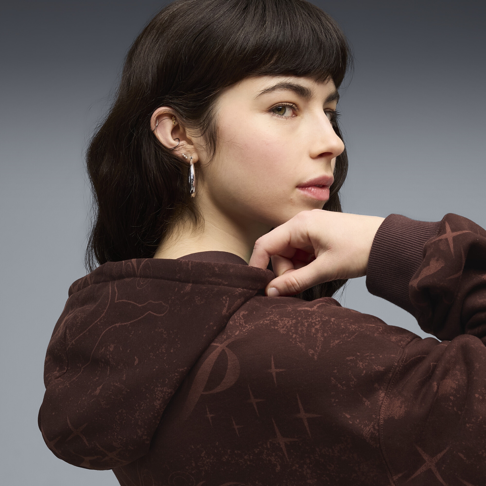 PUMA Hoodie »Street Glam Oversized Kapuzenjacke Damen«
