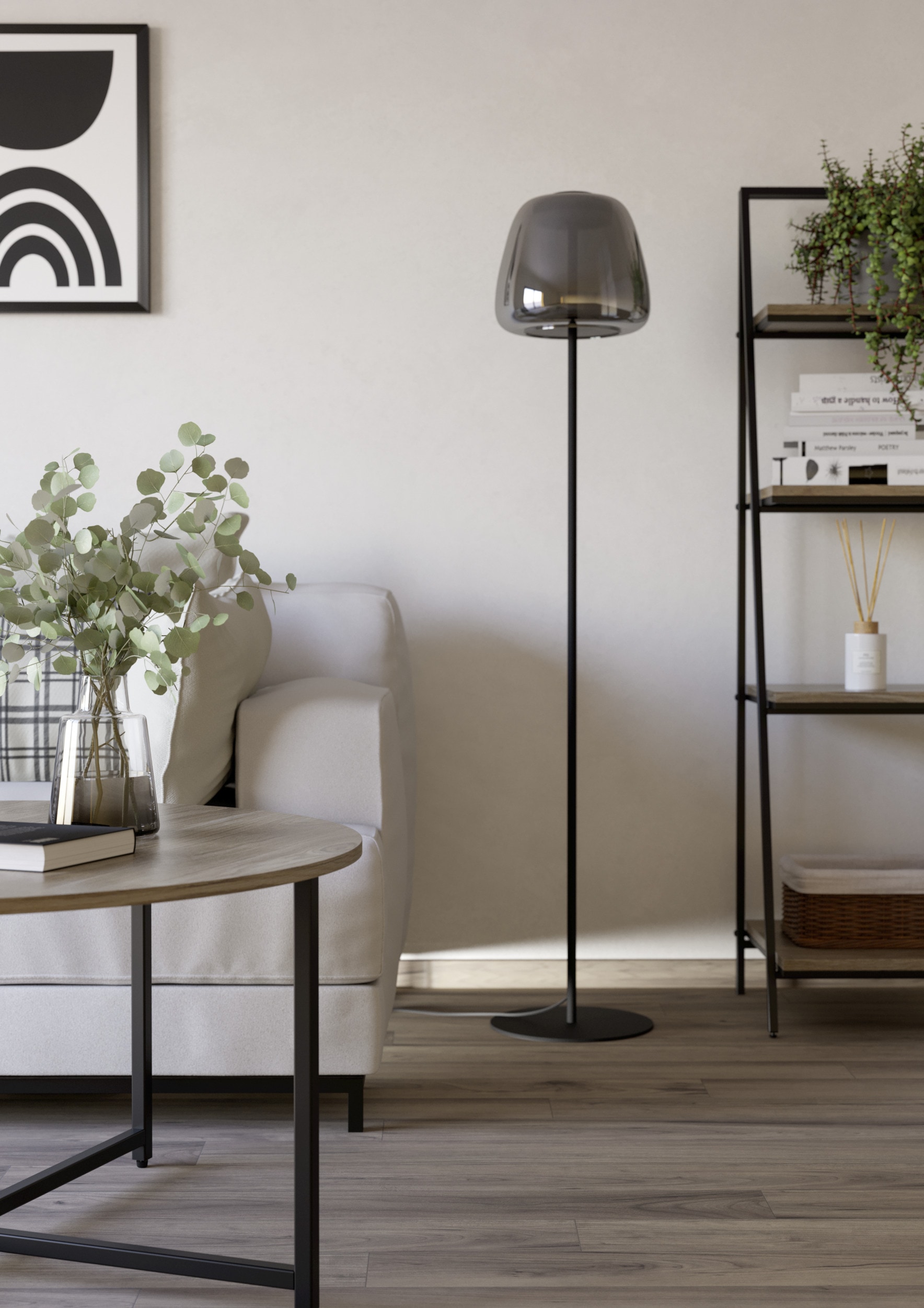 EGLO Stehlampe »ALFERO-Z Stehlampe - Stahl - LED - 15,5W - IP20« LED-Modul 1 Stk. Kaltweiß | Neutralweiß | Warmweiß Standleuchte, Leselampe, Wohzimmer, Schlafzimmer, H139,5 x Ø27,5 cm