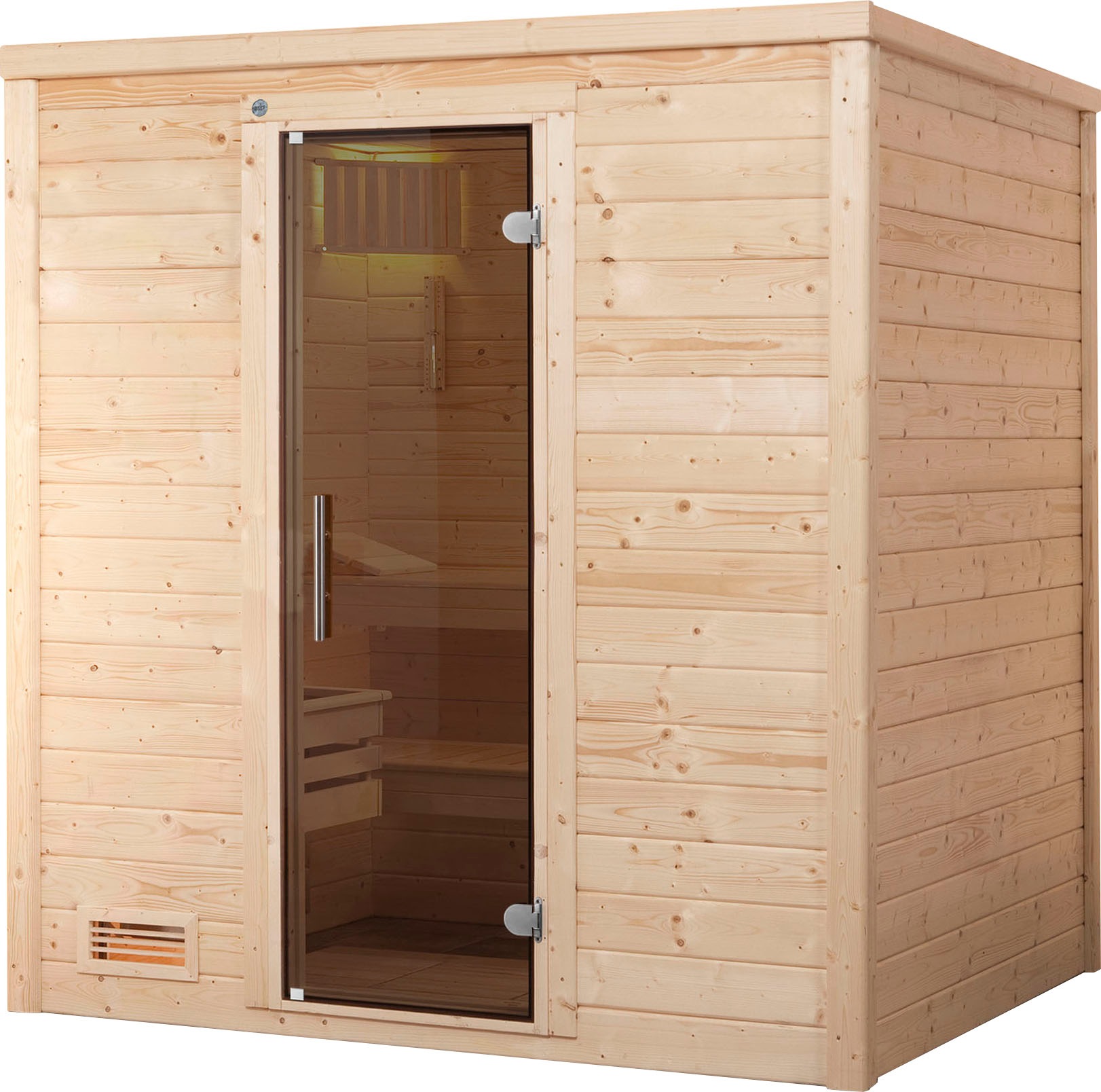 WEKA Sauna "Bergen", Bio-Ofen, externe Steuerung, 7,5 kW, beige, Saunen, 7,5 kW Bio-Ofen mit digitaler Steuerung