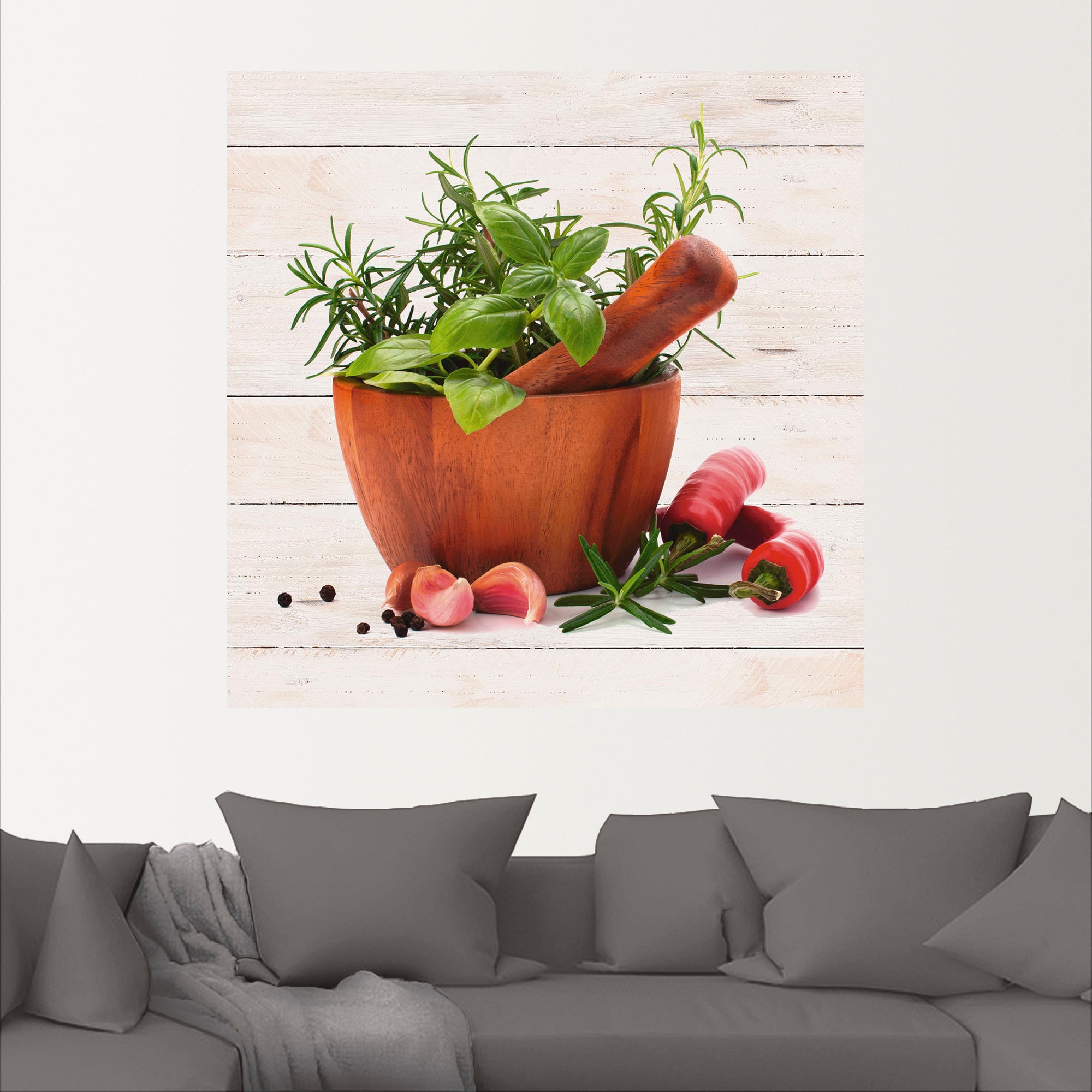 Artland Wandbild »Frische Kräuter und Gewürze«, Arrangements, (1 St.), als Leinwandbild, Wandaufkleber in verschied. Größen