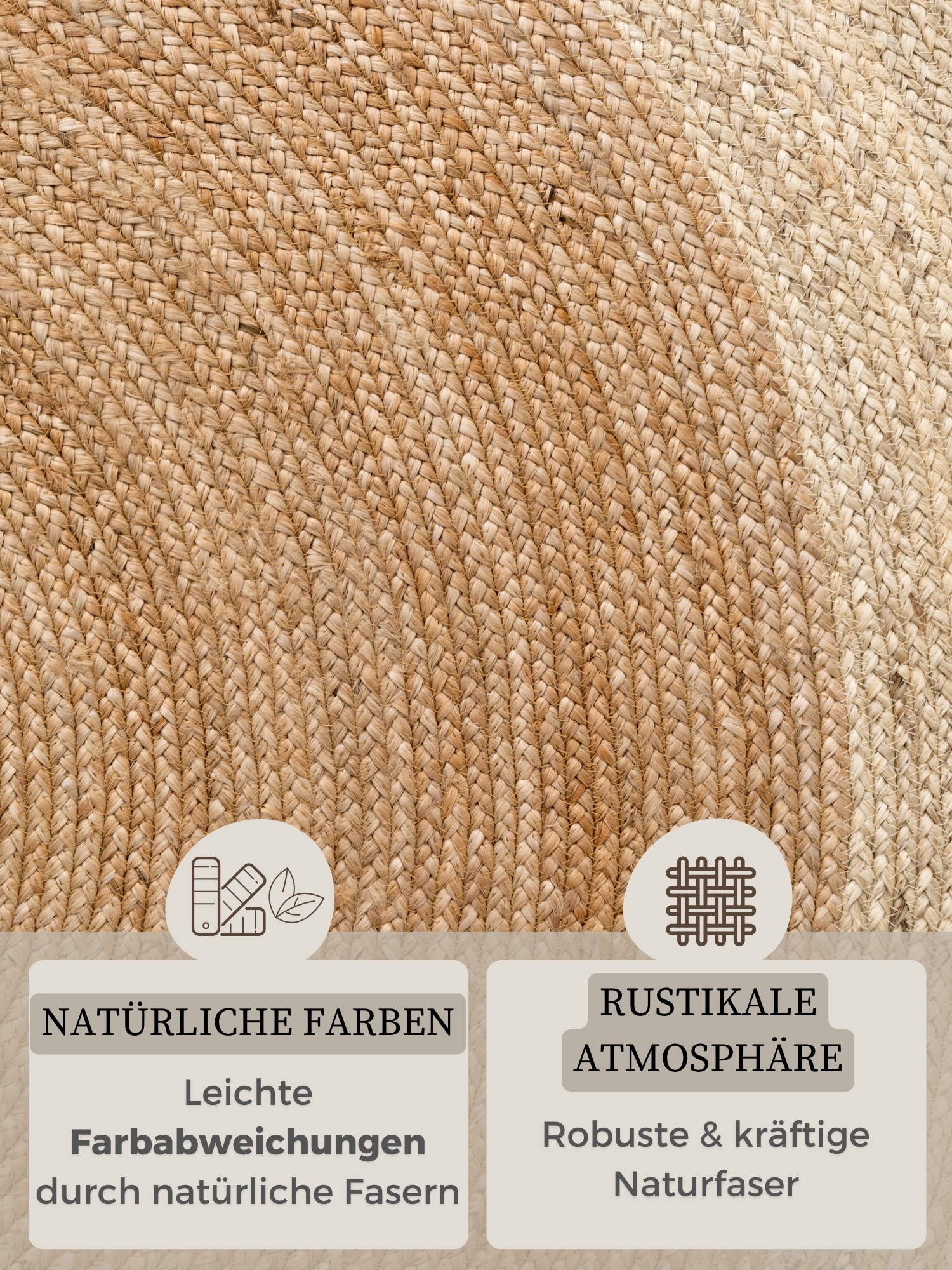 HANSE Home Teppich »Jutta Juteteppich«, rund, 9 mm Höhe, 100% Jutefaser, Natur, Wohnzimmer, Esszimmer, Flur, Boho, Skandi