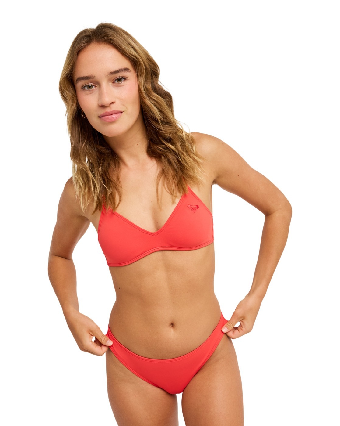 ROXY Damen Bikini-Hose "Solid Essentials"hibiscus, Gr. XL, Obermaterial: 85% Microfaser, 15% Elasthan;, Badehosen