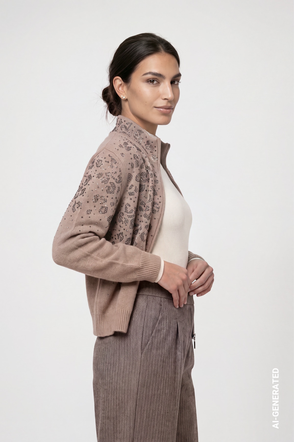 Monari Strickjacke Regular fit mit Stehkragen