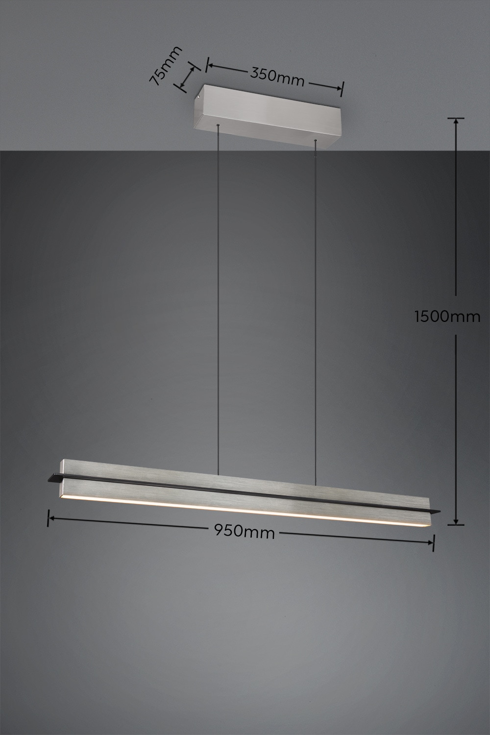 TRIO Leuchten LED Pendelleuchte »EMERSON, LED Hängeleuchte höhenverstellbar, 4-Stufen Touch Dimmer«, 1 flammig, Leuchtmittel LED-Board | LED fest integriert, Lichtfarbe einstellbar 2700-5000K warm- bis kaltweiß, Höhe max 150 cm