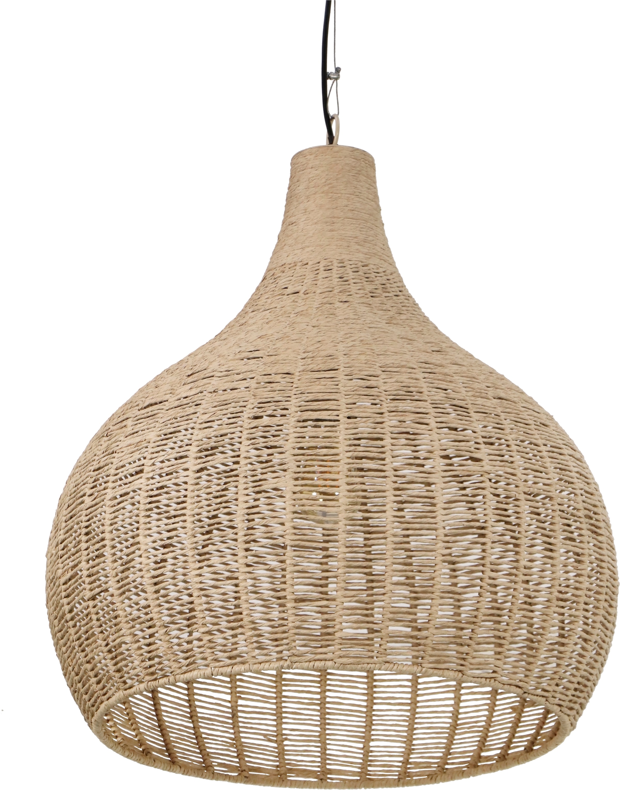 TRIO Leuchten Pendelleuchte »JANNE, große Hängelampe mit Juteschirm Korb Optik Ø 54cm Höhe 183 cm« E27 1 Stk. warmweiß - kaltweiß exkl 1x E27 max 10W, Hängeleuchte Küche Schlafzimmer Esszimmer