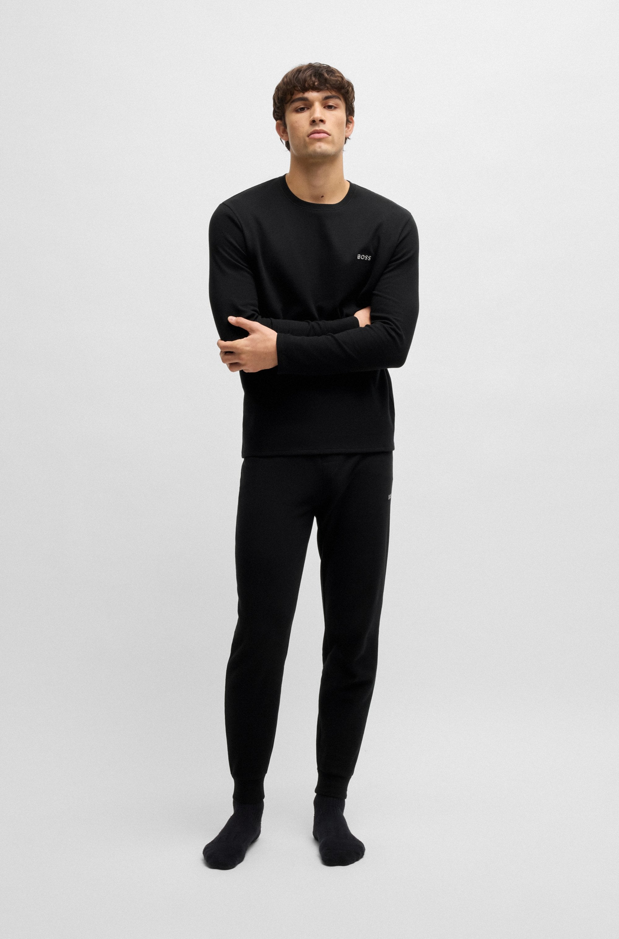 BOSS Pyjamahose »Waffle Pants Cuf«