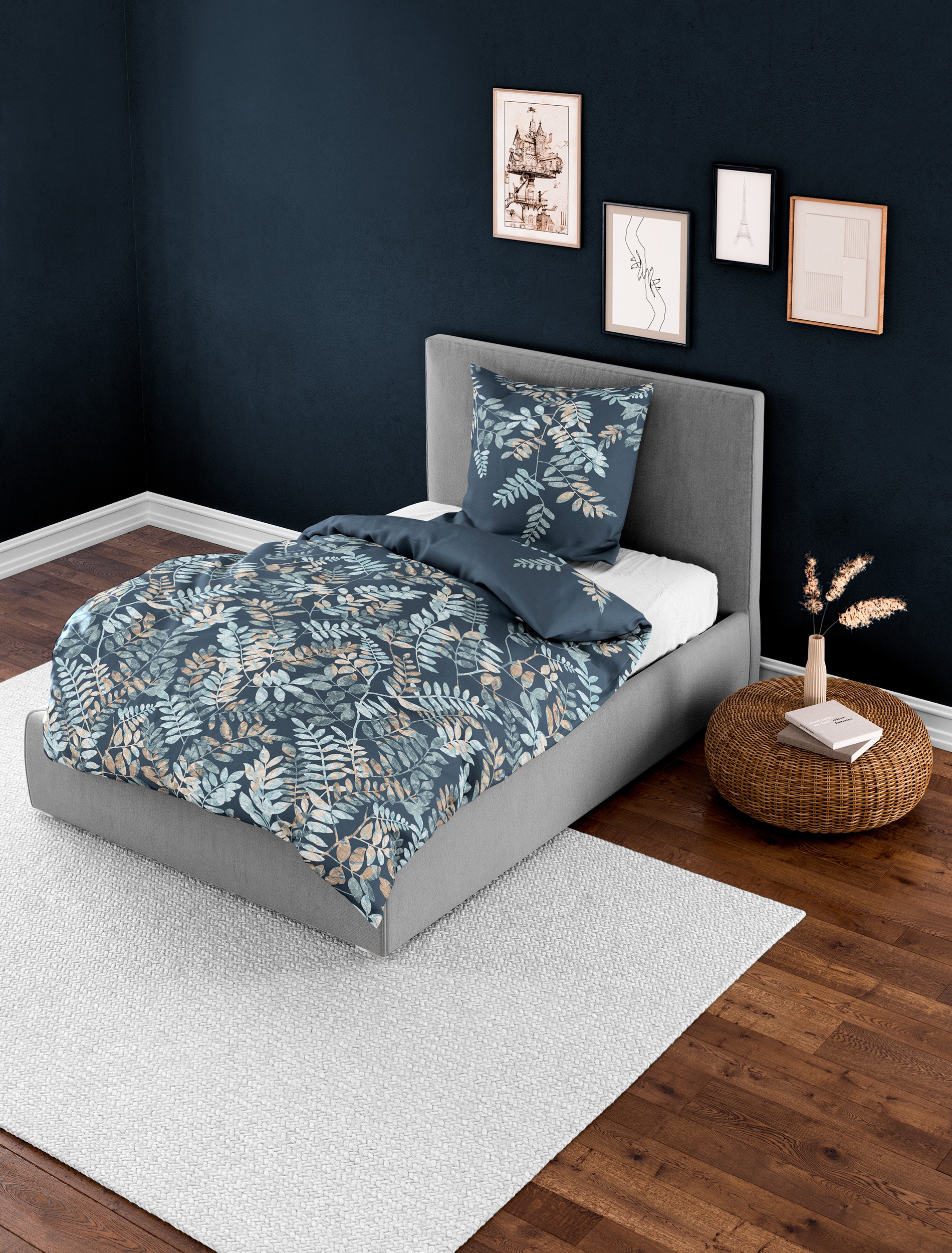 BIERBAUM Bettwäsche "4091" 2 Stk. Mako-Satin, 100 % Baumwolle, pflegeleicht günstig online kaufen