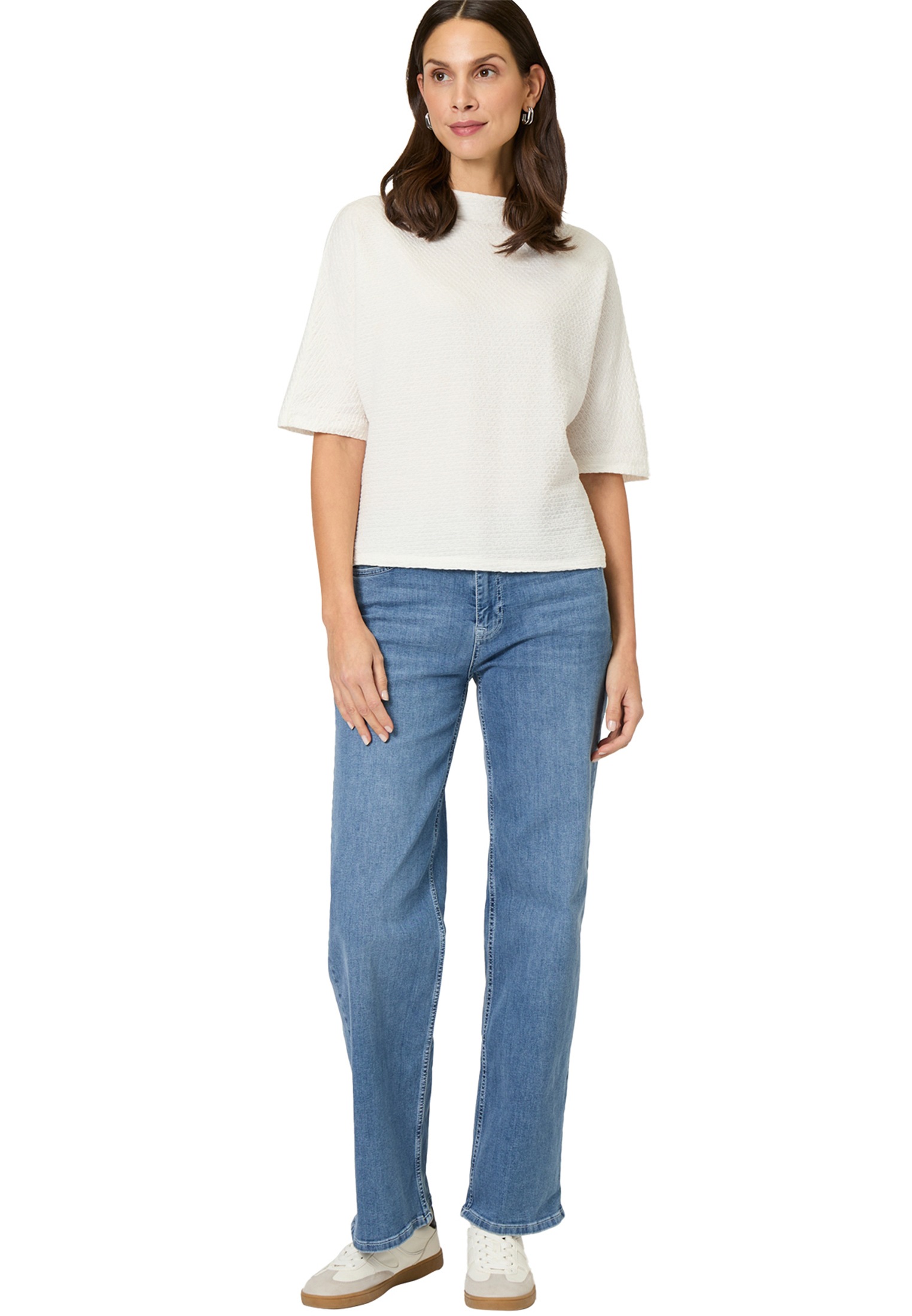 Zero Kurzarmshirt »zero Shirt mit Strukturmuster«, (1 tlg.), Plain/ohne Details