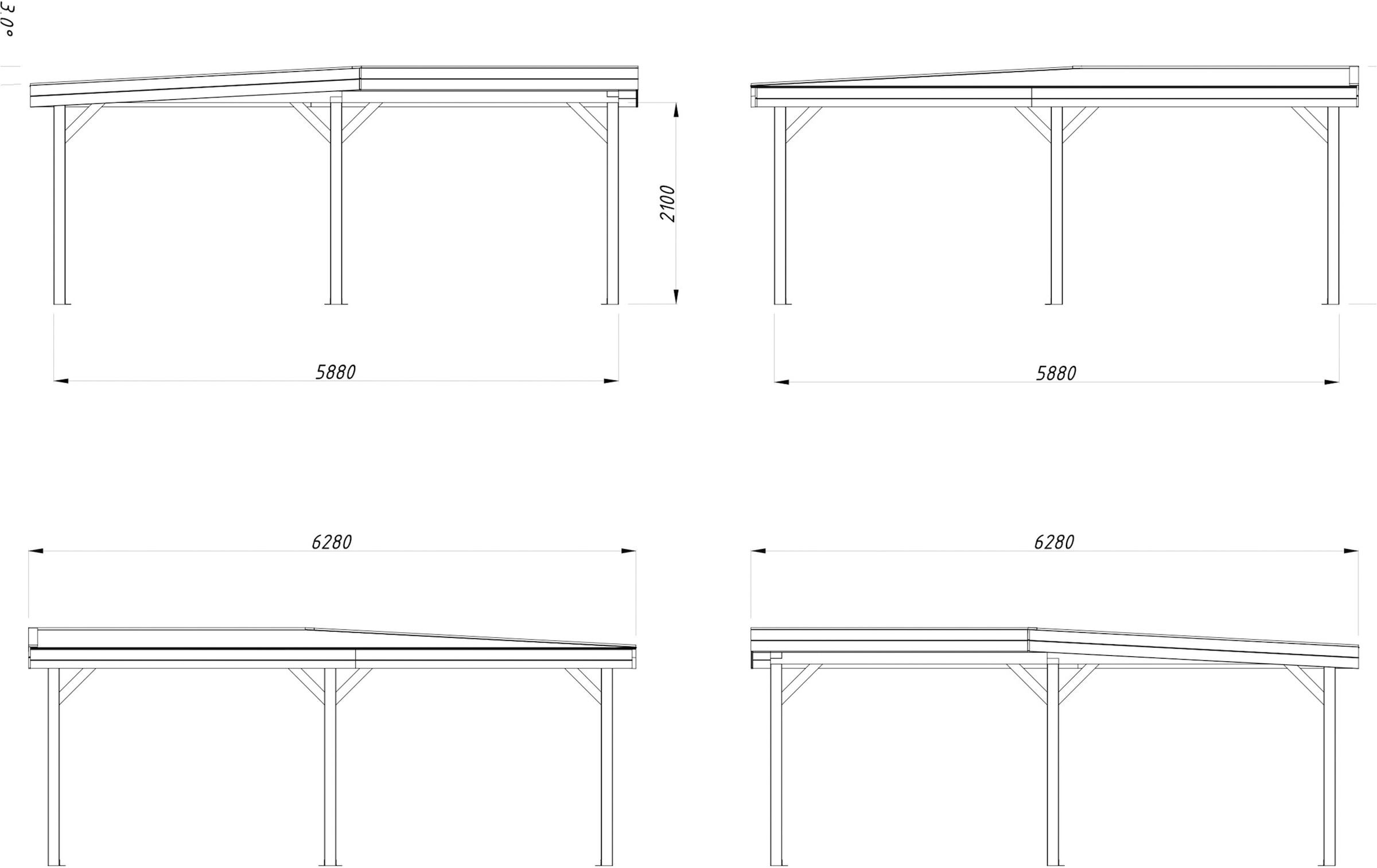 Palmako Holzpavillon »Lenna 24,9 m²« BxTxH: 628x628x245 cm