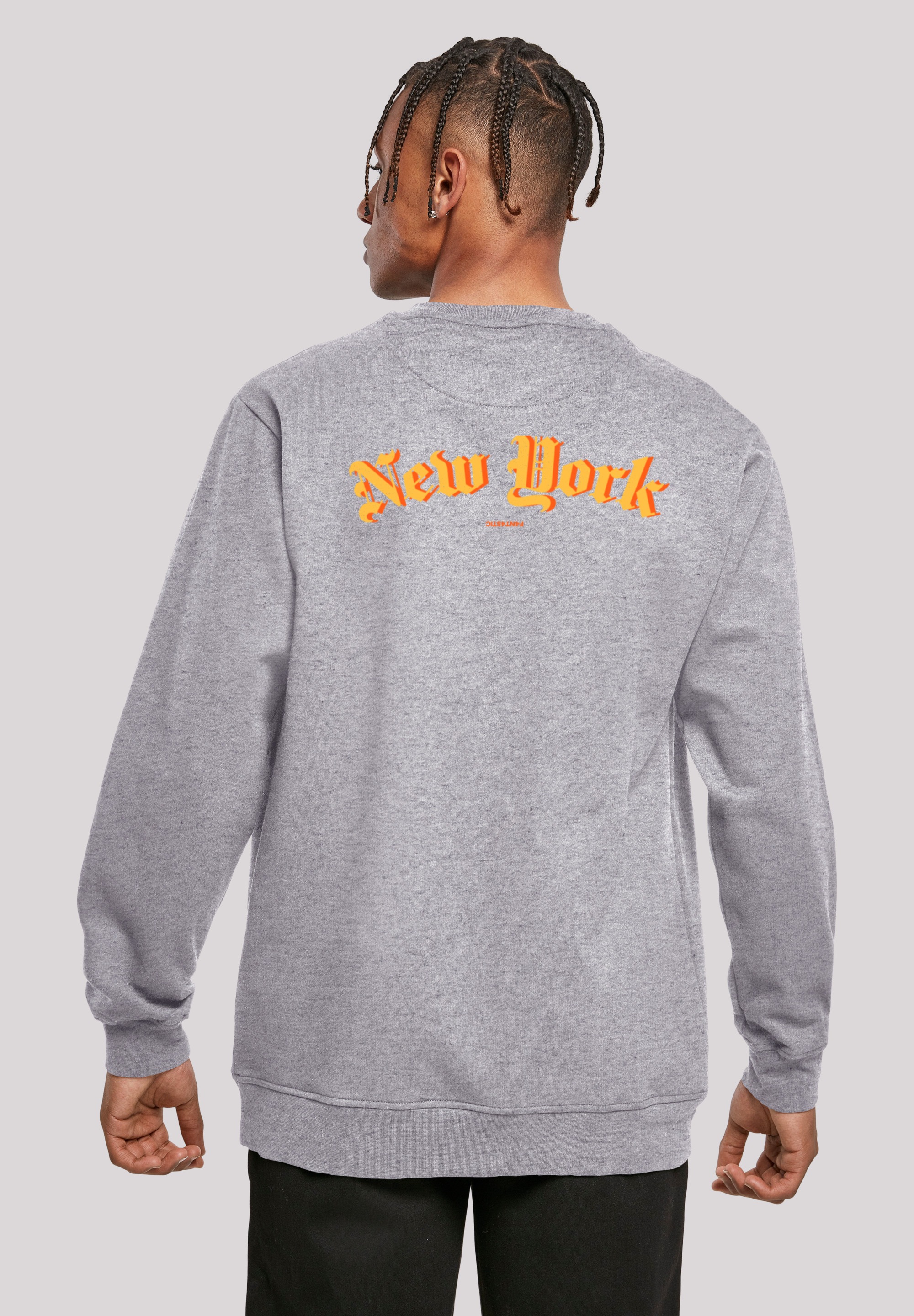 F4NT4STIC Kapuzenpullover "New York Orange CREW", Print