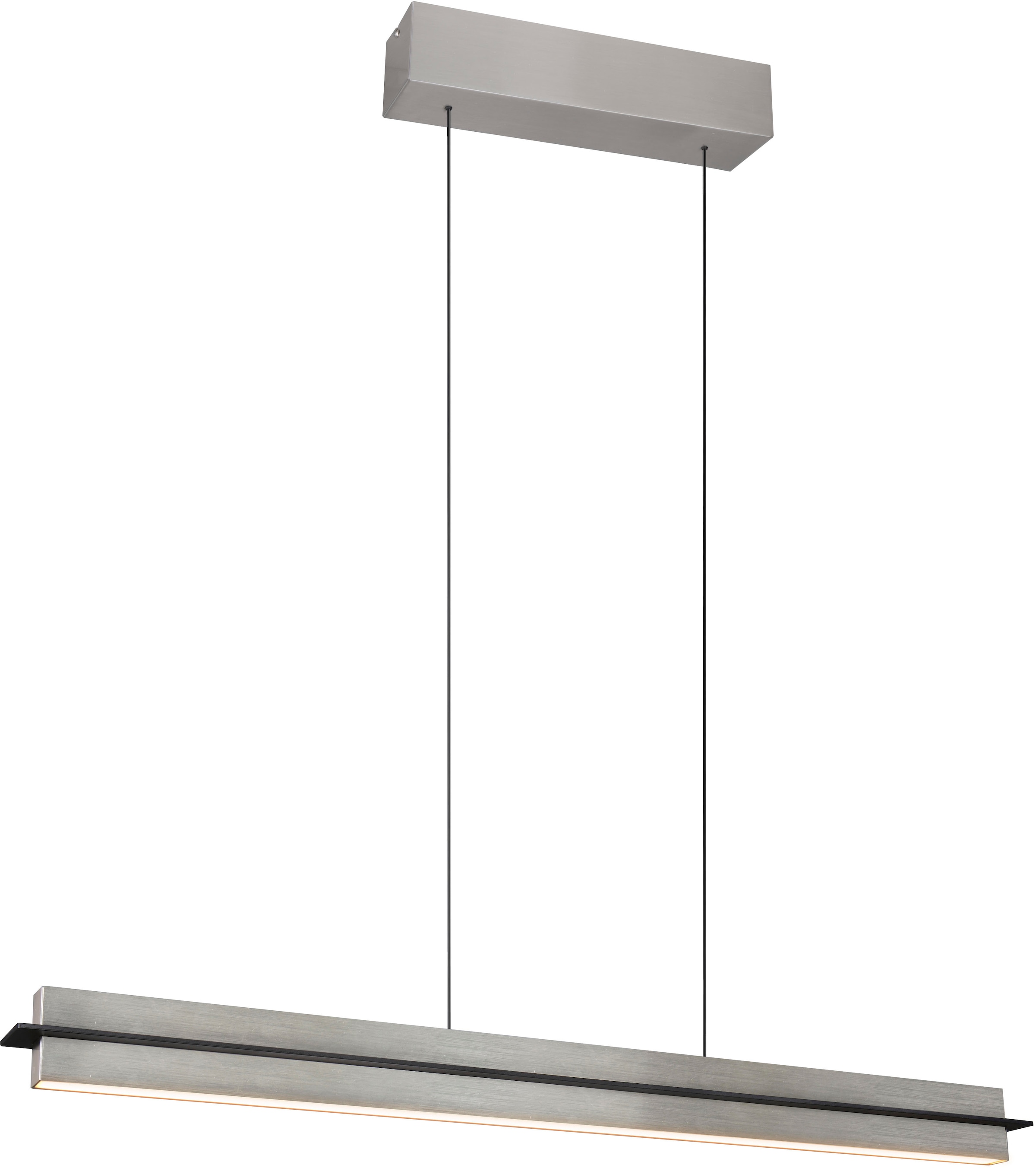 "TRIO LEUCHTEN LED Pendelleuchte ""EMERSON, LED Hängeleuchte höhenverstellbar, 4-Stufen Touch Dimmer"", nickel, 1, H: 150cm, 1 Stk., Leuchten