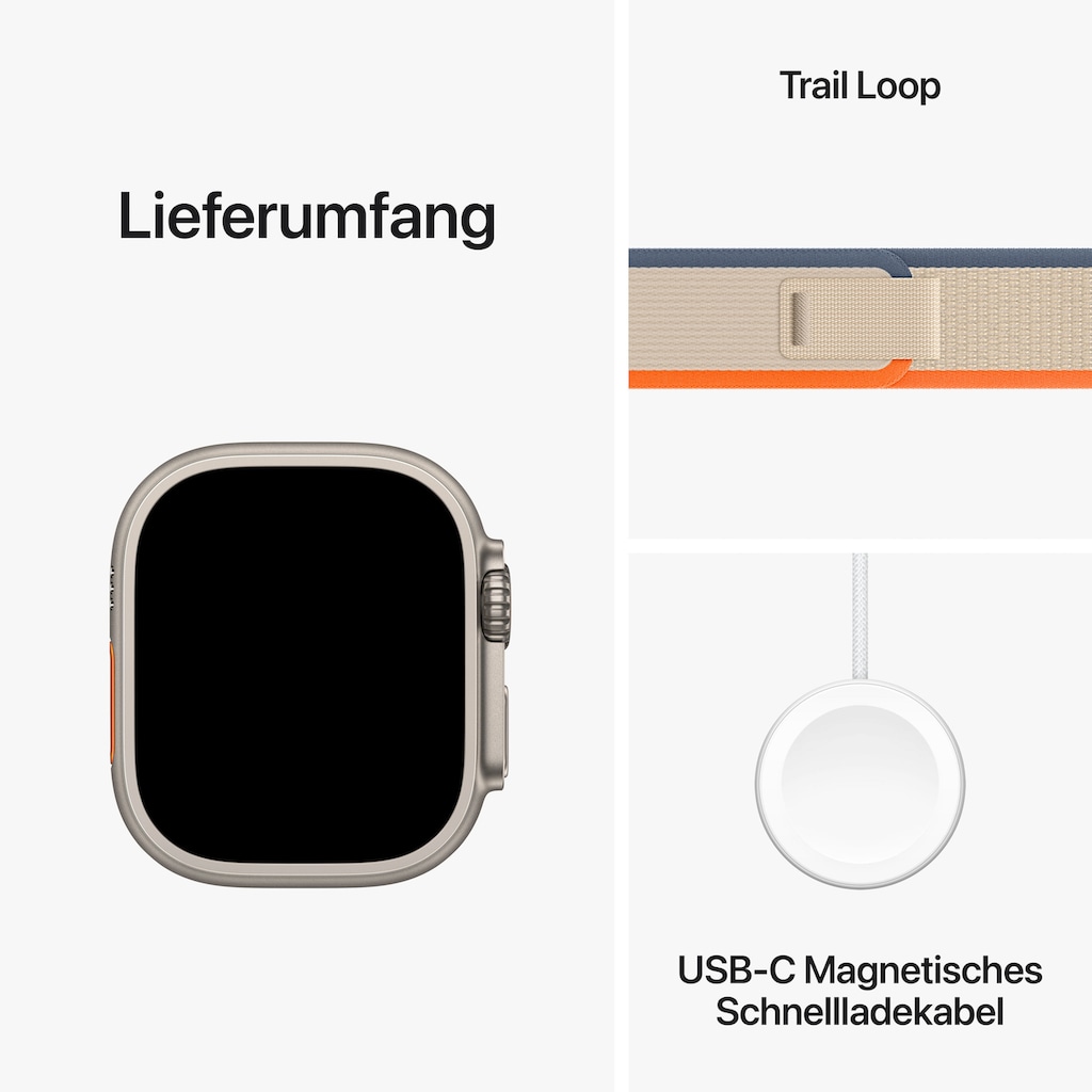 Apple Smartwatch »Watch Ultra 2 GPS 49 mm + Cellular Titanium M/L«, (Watch OS 10)