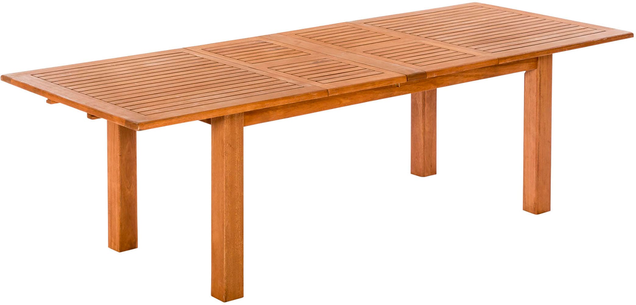 MERXX Garten-Essgruppe »»Batavia«« Set, Tisch doppelt ausziehbar: 100x 180/220/260x 75 cm, 7 Stk. tlg. moderne Landhausoptik in warmen Holznuancen