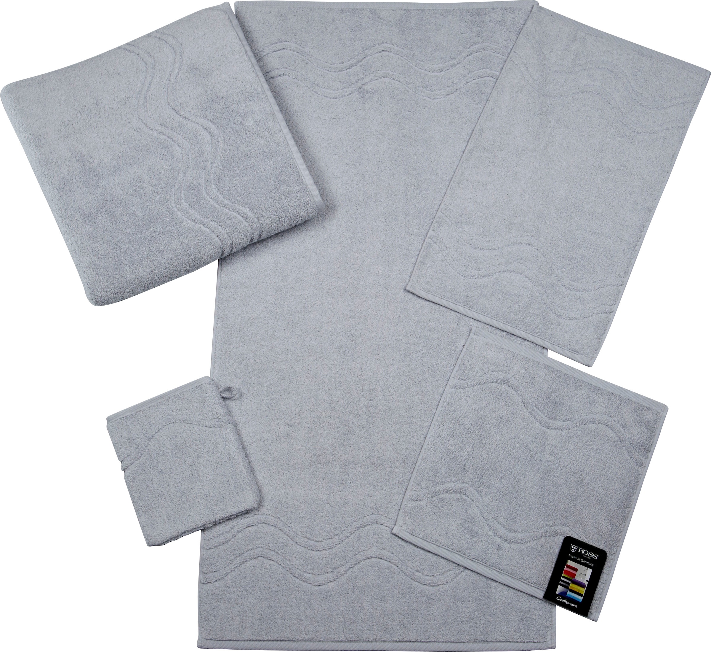ROSS Gästehandtuch "Cashmere feeling" 100% Baumwolle, mit Wellen-Bordüre, große Farbauswahl