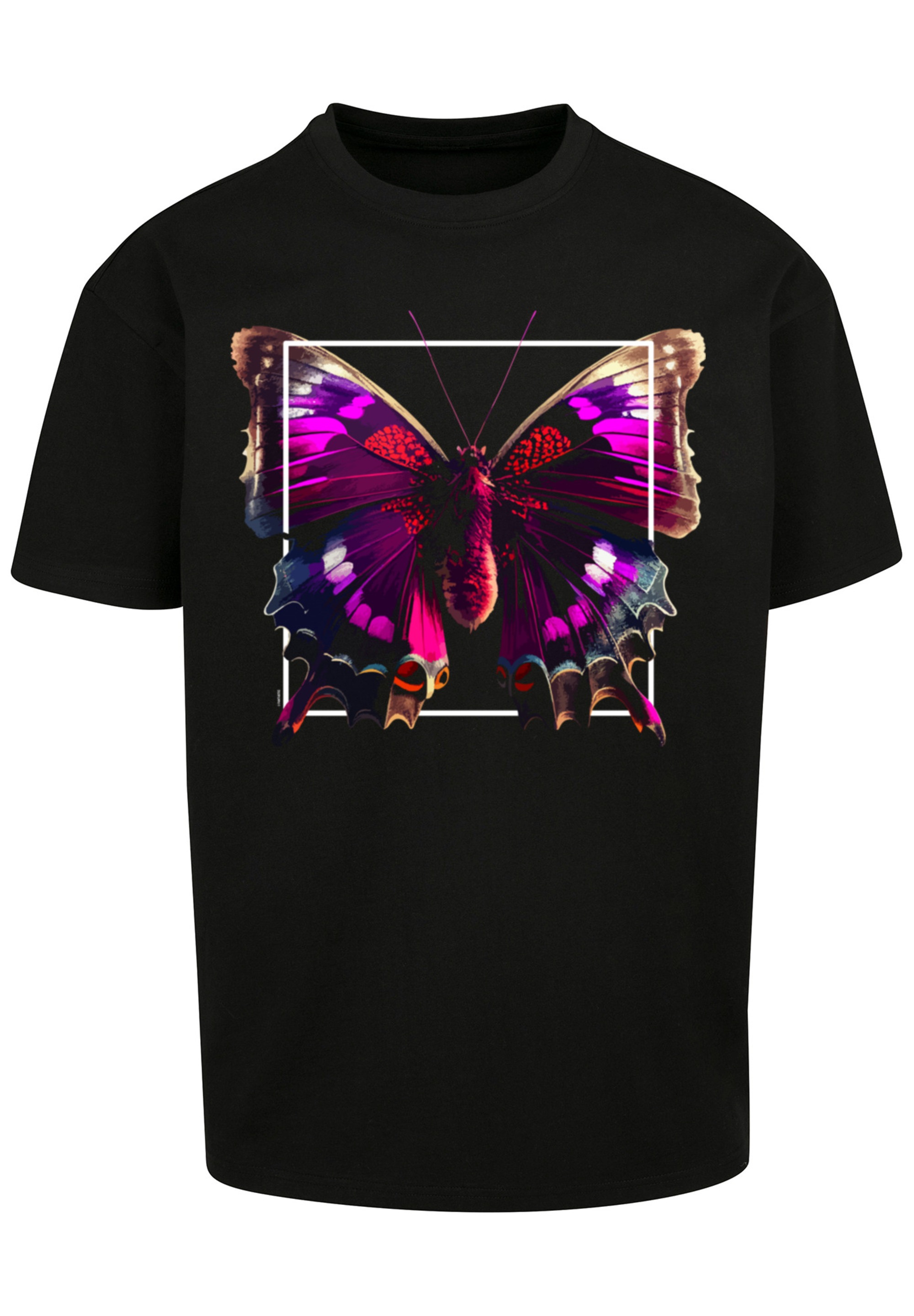 F4NT4STIC T-Shirt »Pink Schmetterling OVERSIZE TEE«, Print