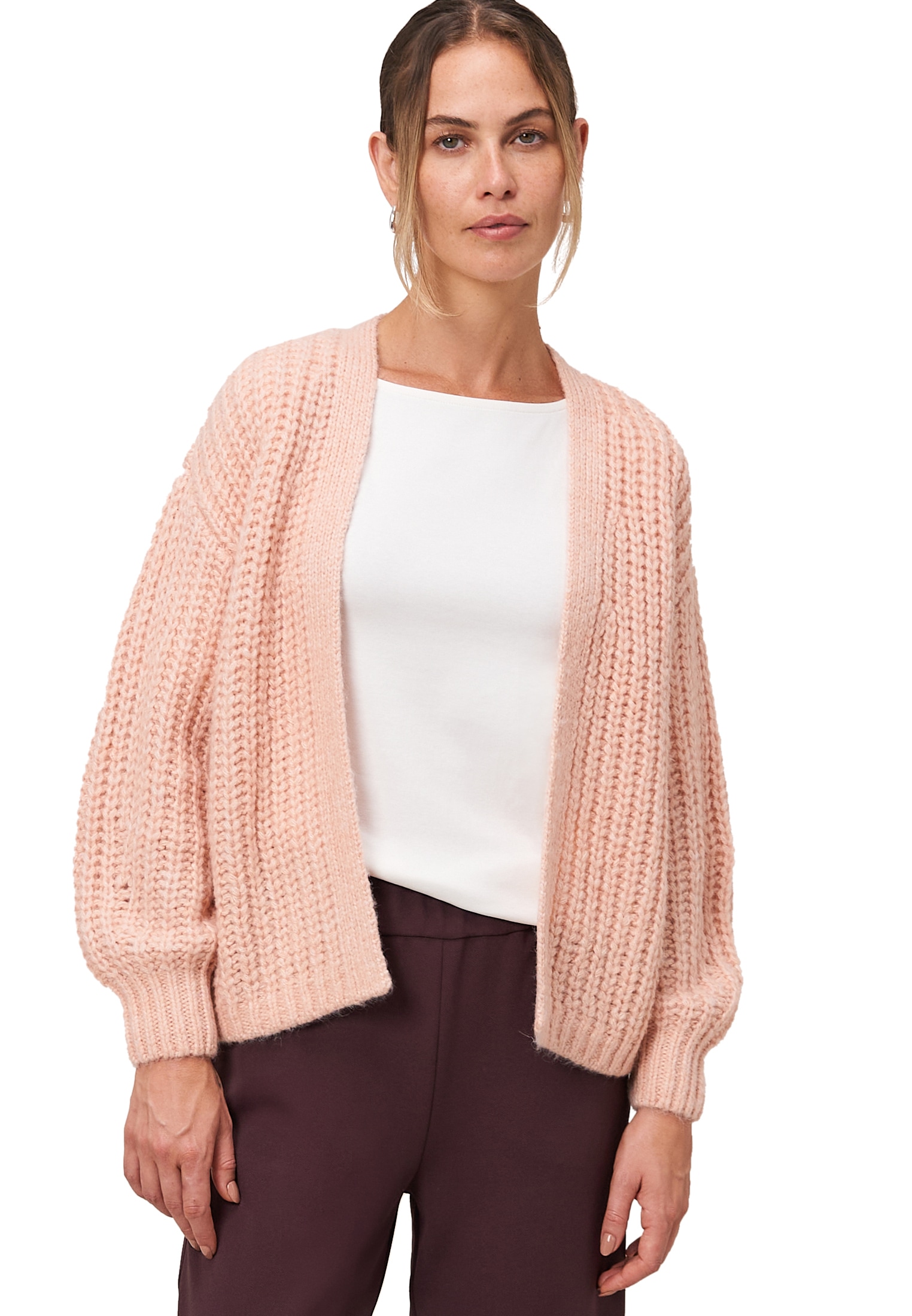 Zero Strickjacke "zero Damen Grobstrickjacke offener Style", Plain/ohne Det günstig online kaufen