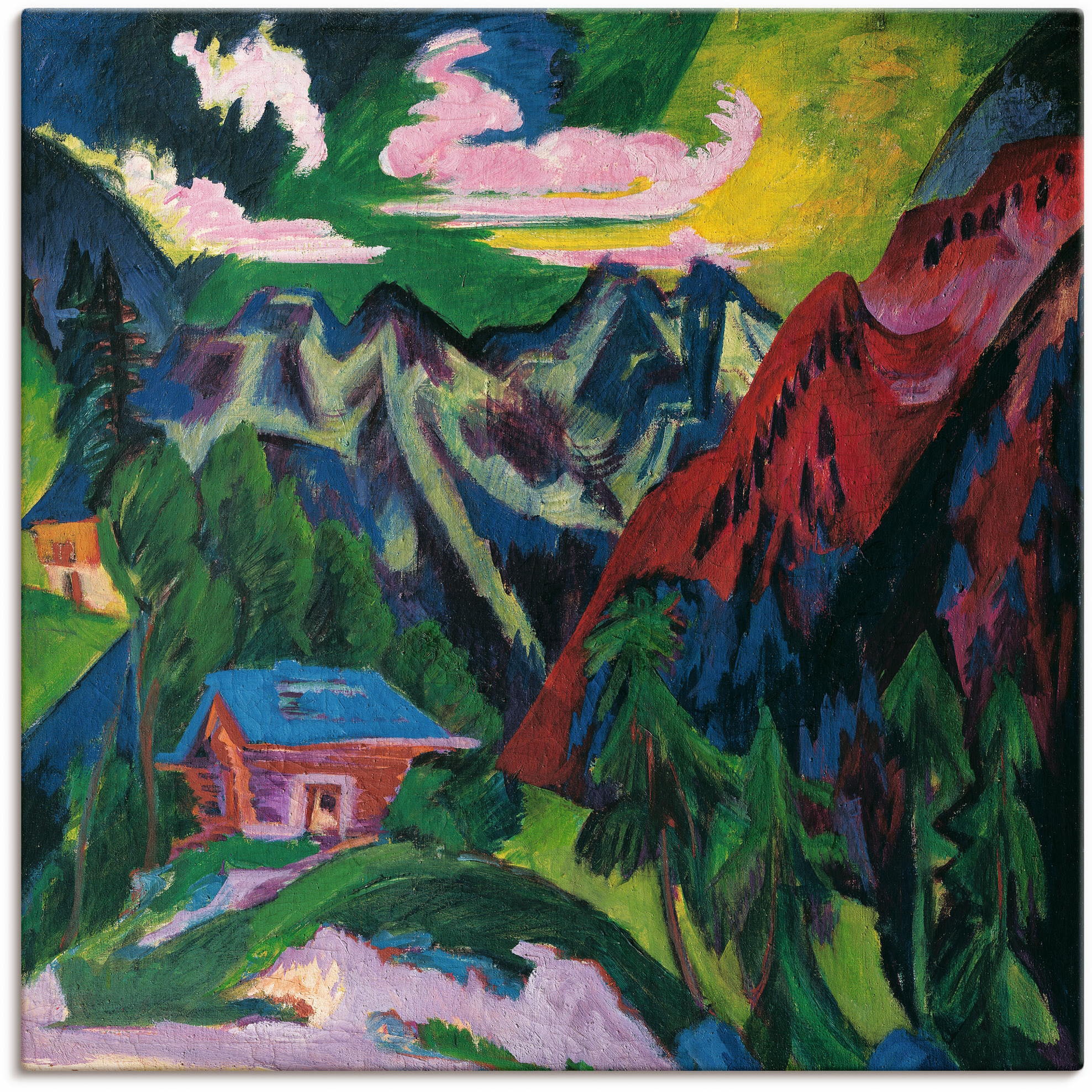 Artland Leinwandbild "Die Klosterser Berge. Um 1923", Berge & Alpenbilder, (1 St.), auf Keilrahmen gespannt