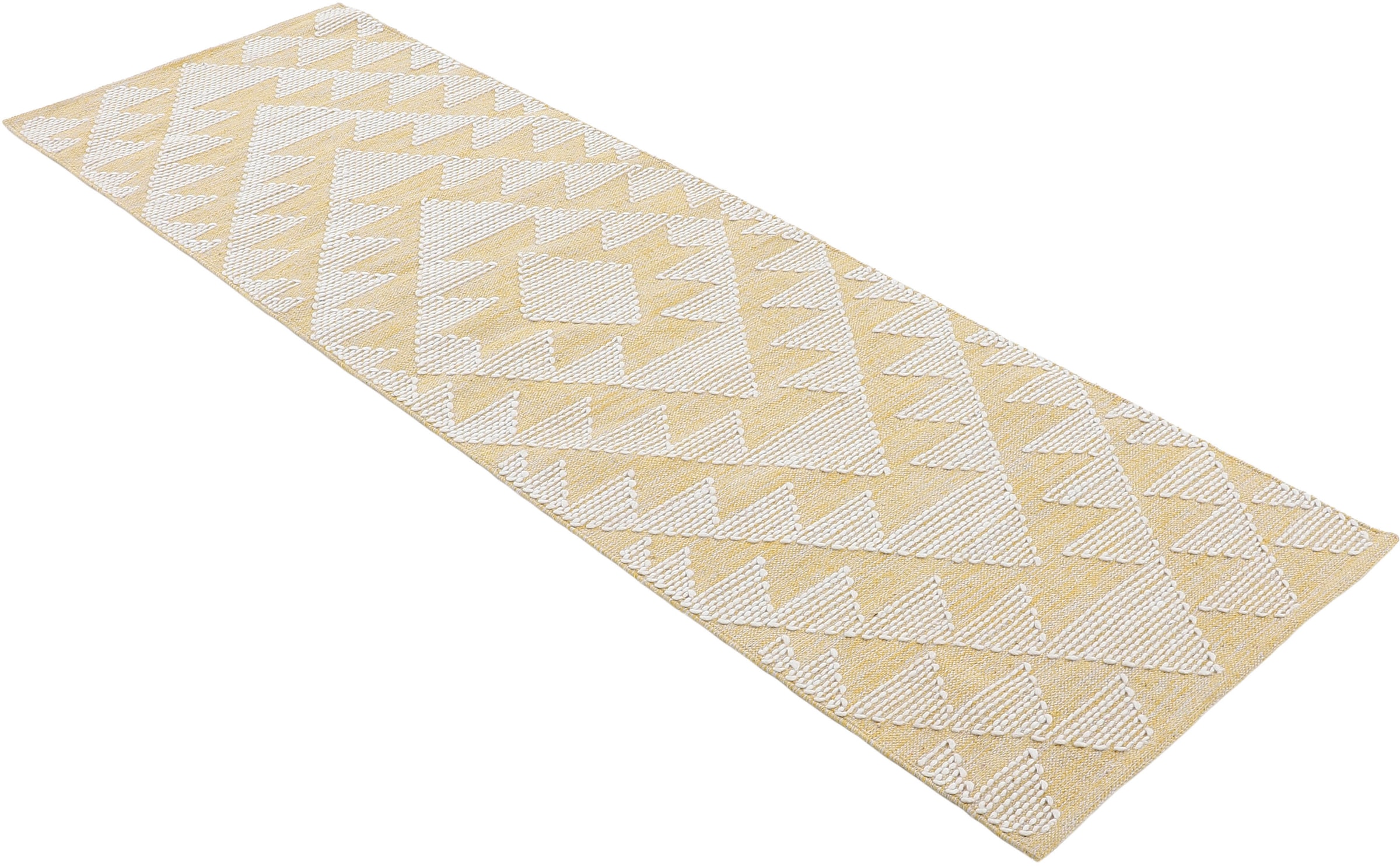 carpetfine Läufer »Kelim Durry«, rechteckig, 5 mm Höhe, Handweb, geometrisch, Hoch-Tief Effekt, handgewebt, reine Baumwolle