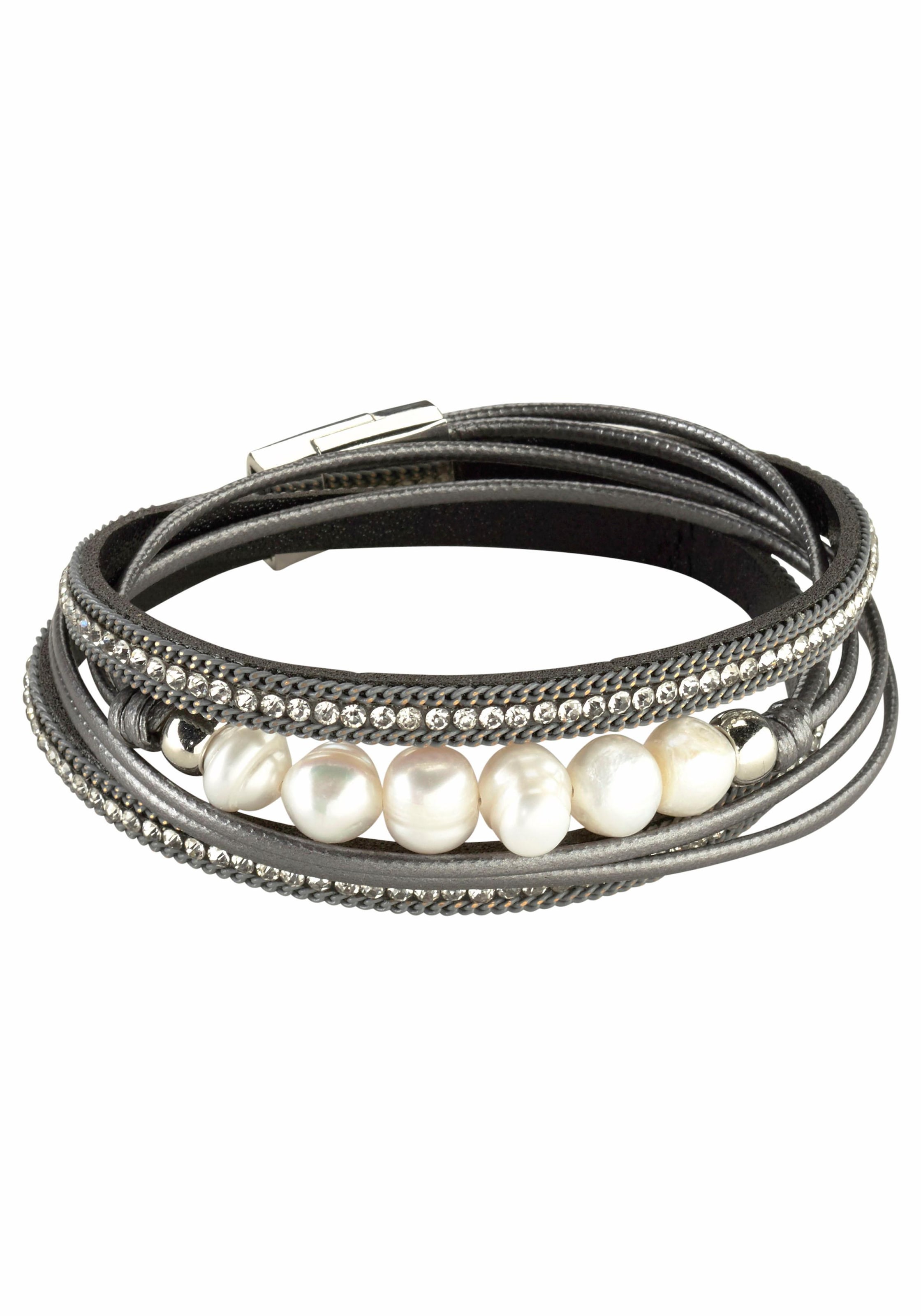 Firetti Armband »zum Wickeln, trendy«, mit Strassstein - mit Wachsperle