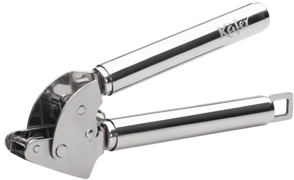 Käfer Knoblauchpresse "Käfer Küchenpresse mit Klapp-Sieb" Knoblauchpresse aus Edelstahl, 360 g, mit Klapp-Sieb, spülfreundlich