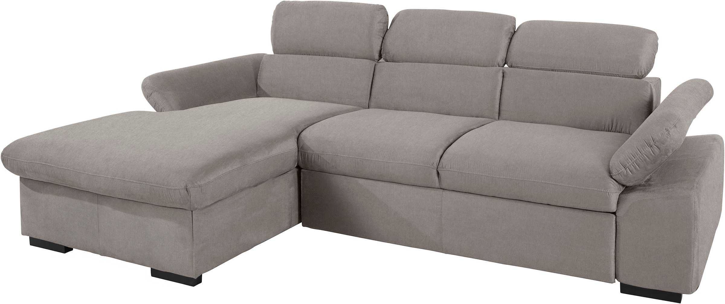 COTTA Ecksofa »Lola L-Form mit Kopfteilfunktion & Hocker«, (Set, mit Hocker), wahlweise mit Bettfunktion, Bettkasten & Armteilverstellung