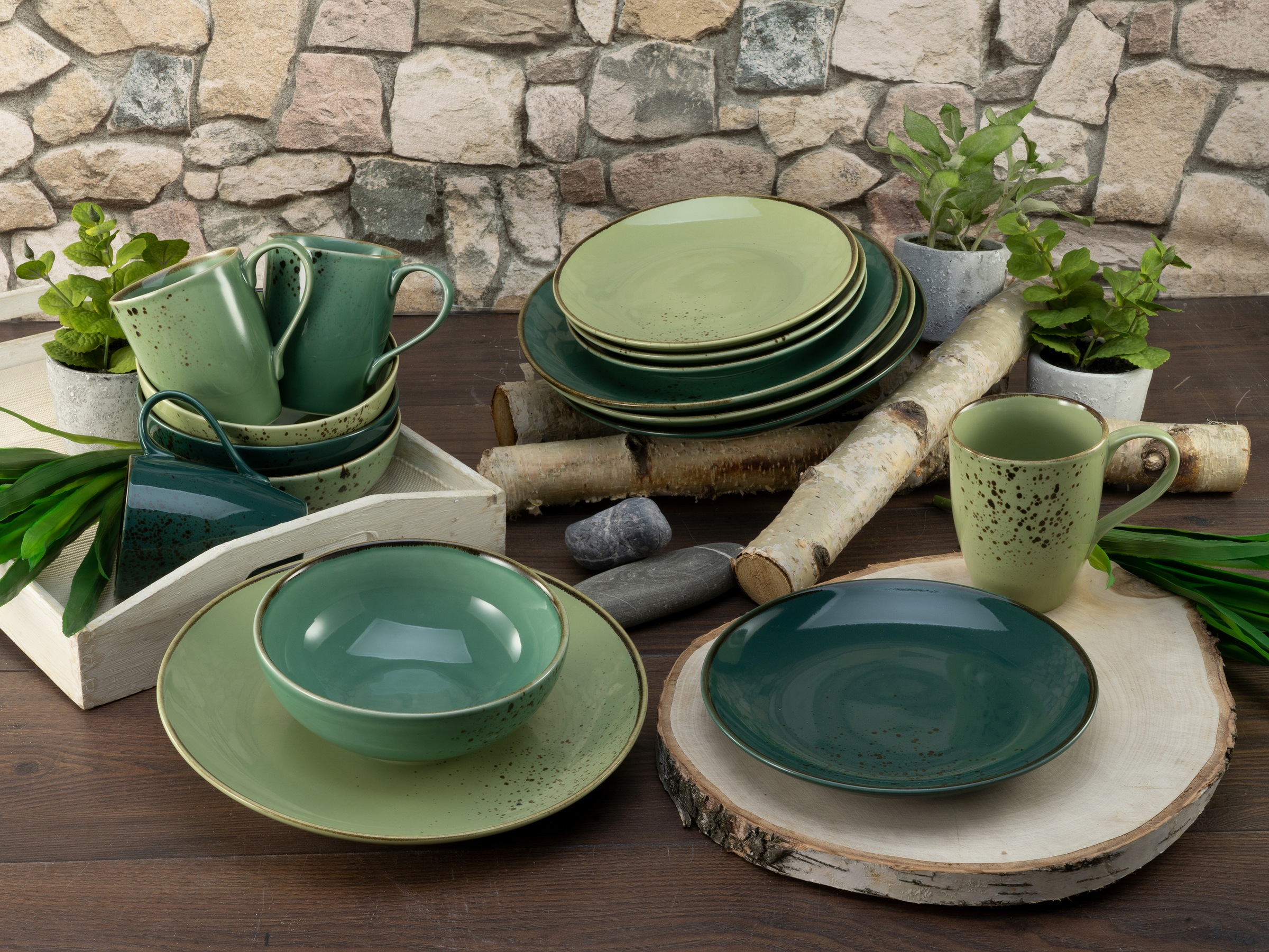 CreaTable Kombiservice "Geschirr-Set NATURE COLLECTION" Service, Handwerkli günstig online kaufen