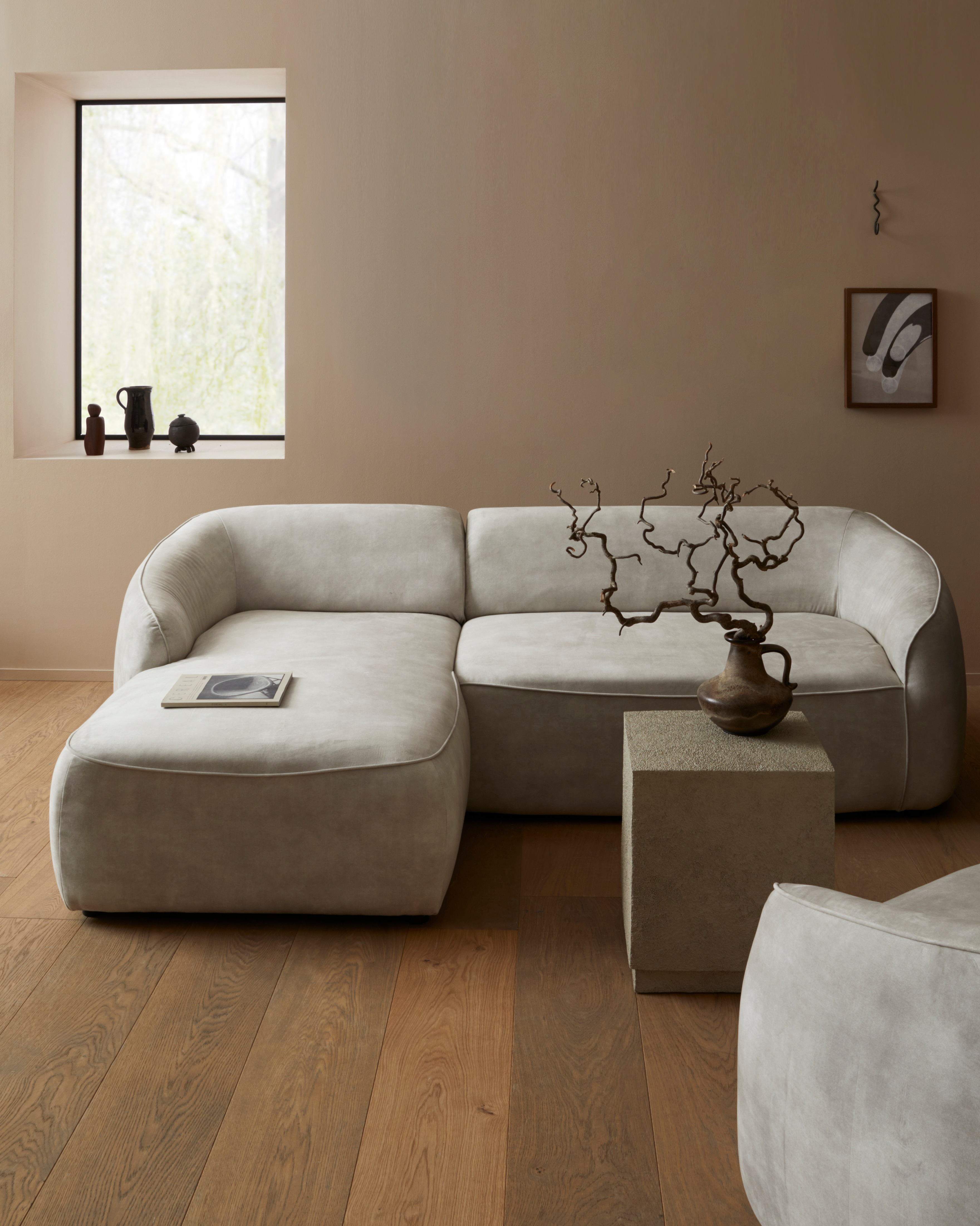 Thumbnail - LeGer Home by Lena Gercke Ecksofa "YANI L-Form, Designersofa, organische Form, Maße B/T/H: 255/170/81 cm", mit Wellenunt...