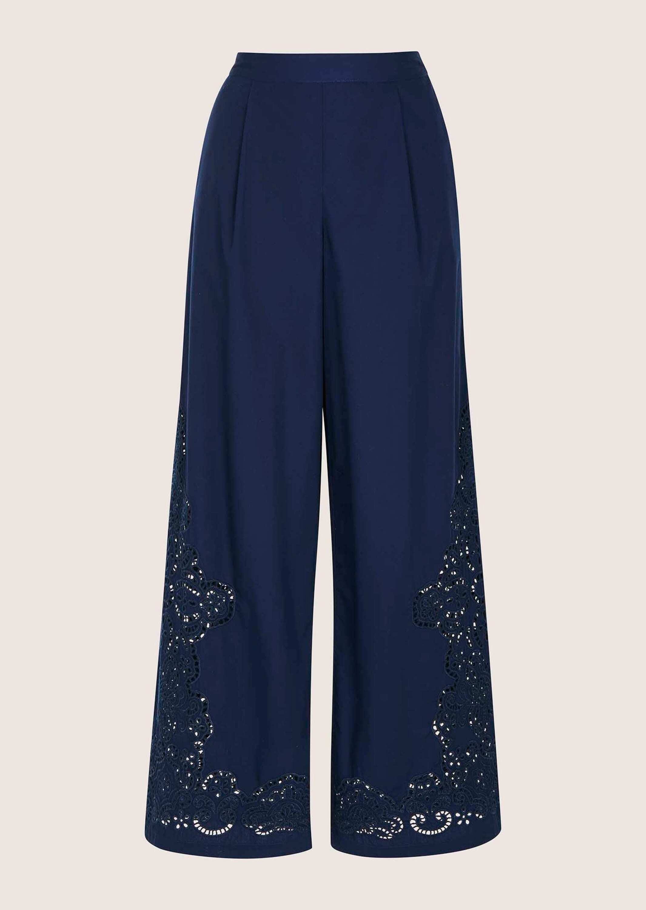 MADELEINE Culotte "Culotte Sommerhose mit Lochstickerei" Weite Hose mit Lochstickerei