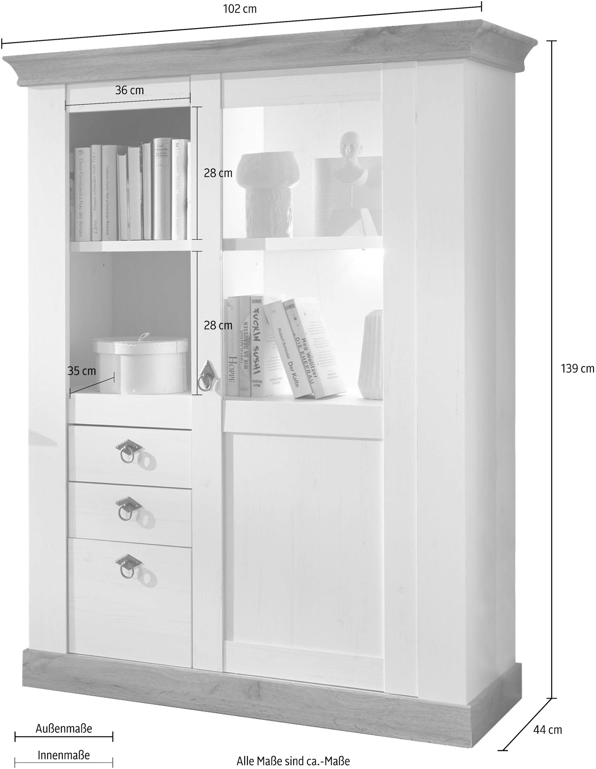 Home affaire Highboard »Cremona«, Höhe 139 cm