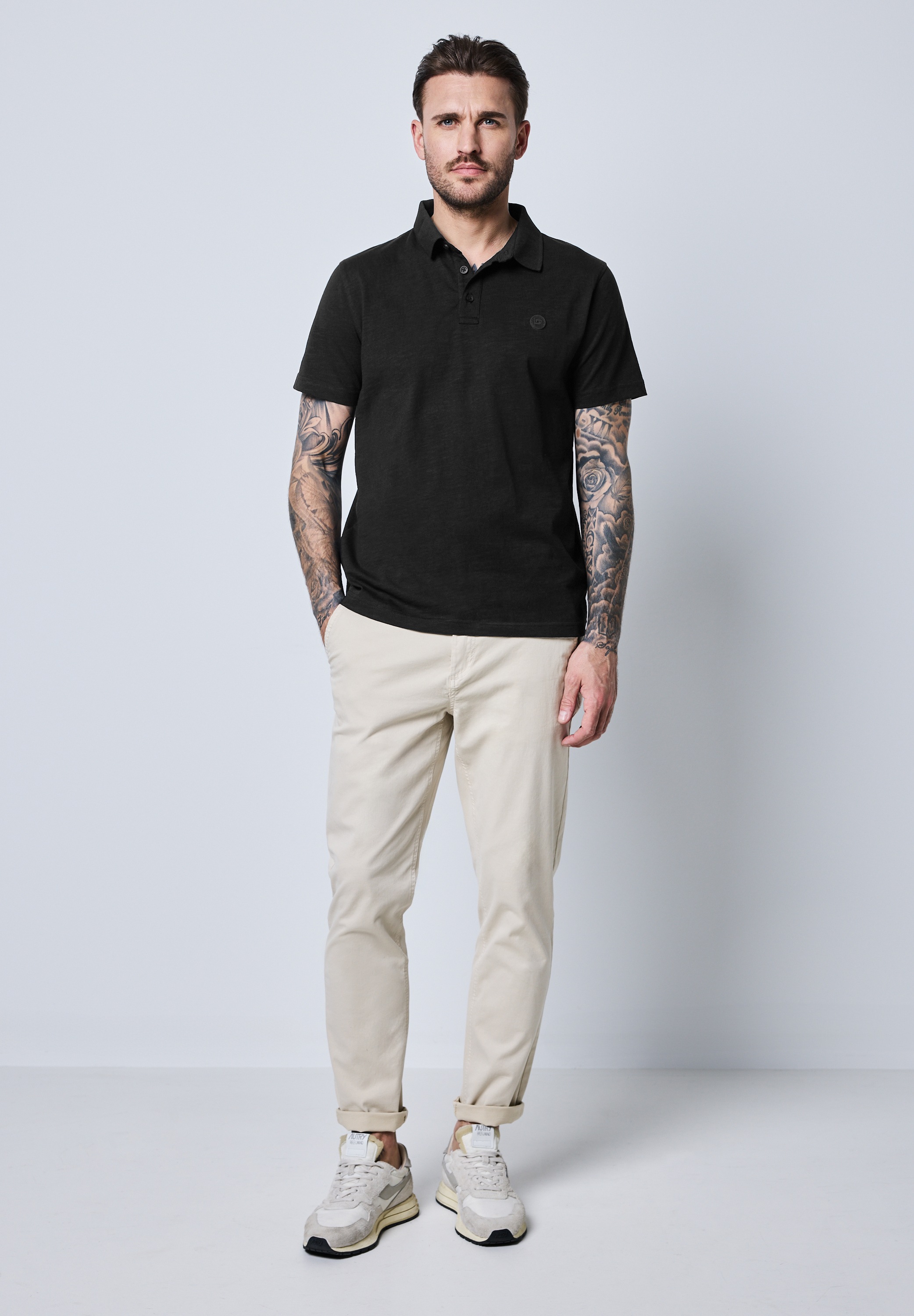 STREET ONE MEN Poloshirt, aus reiner Baumwolle