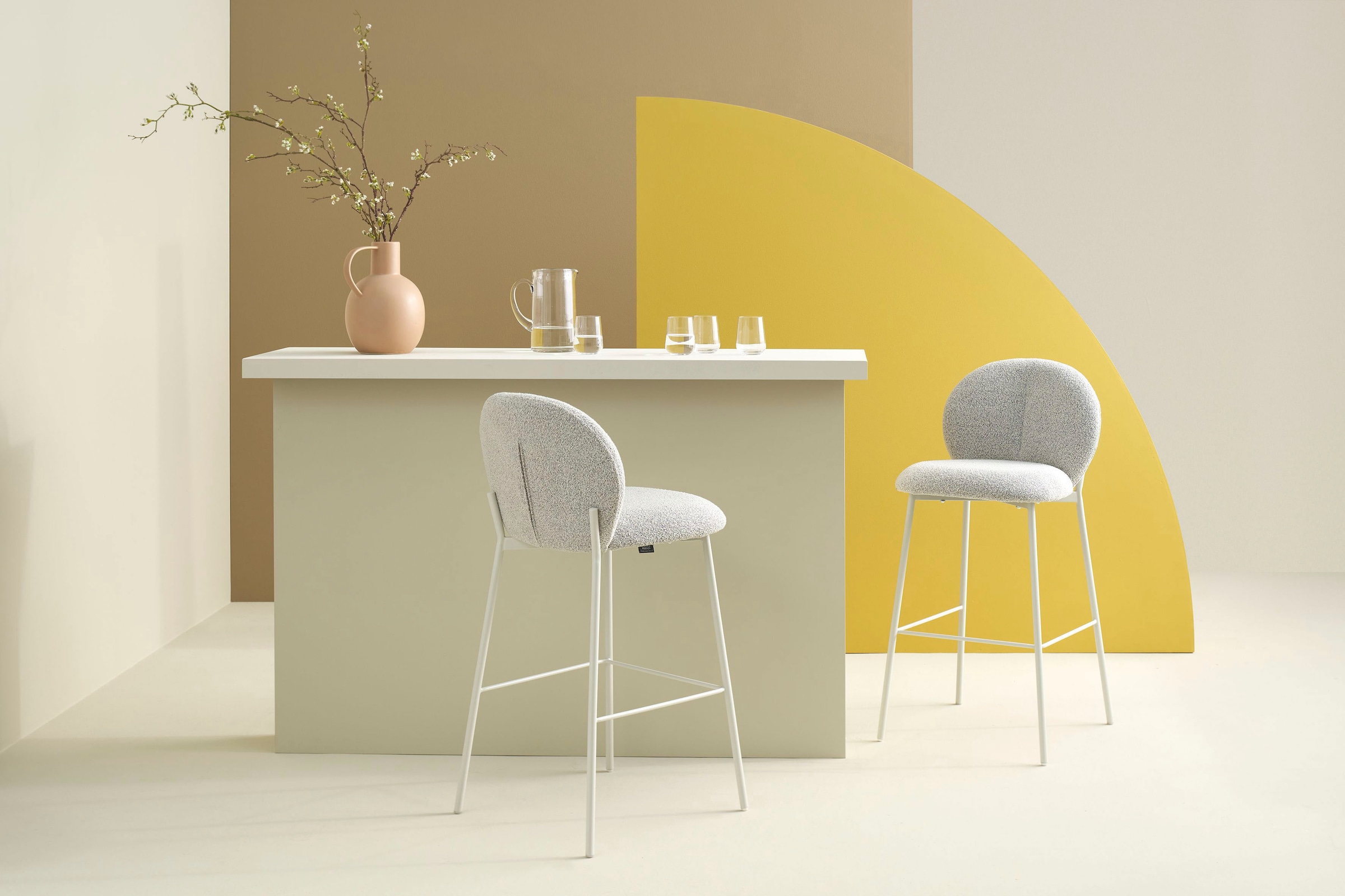 SCHÖNER WOHNEN-Kollektion 4-Fußstuhl "FORDE" (Set) 2 Stk.Bezug Bouclé, Unte günstig online kaufen