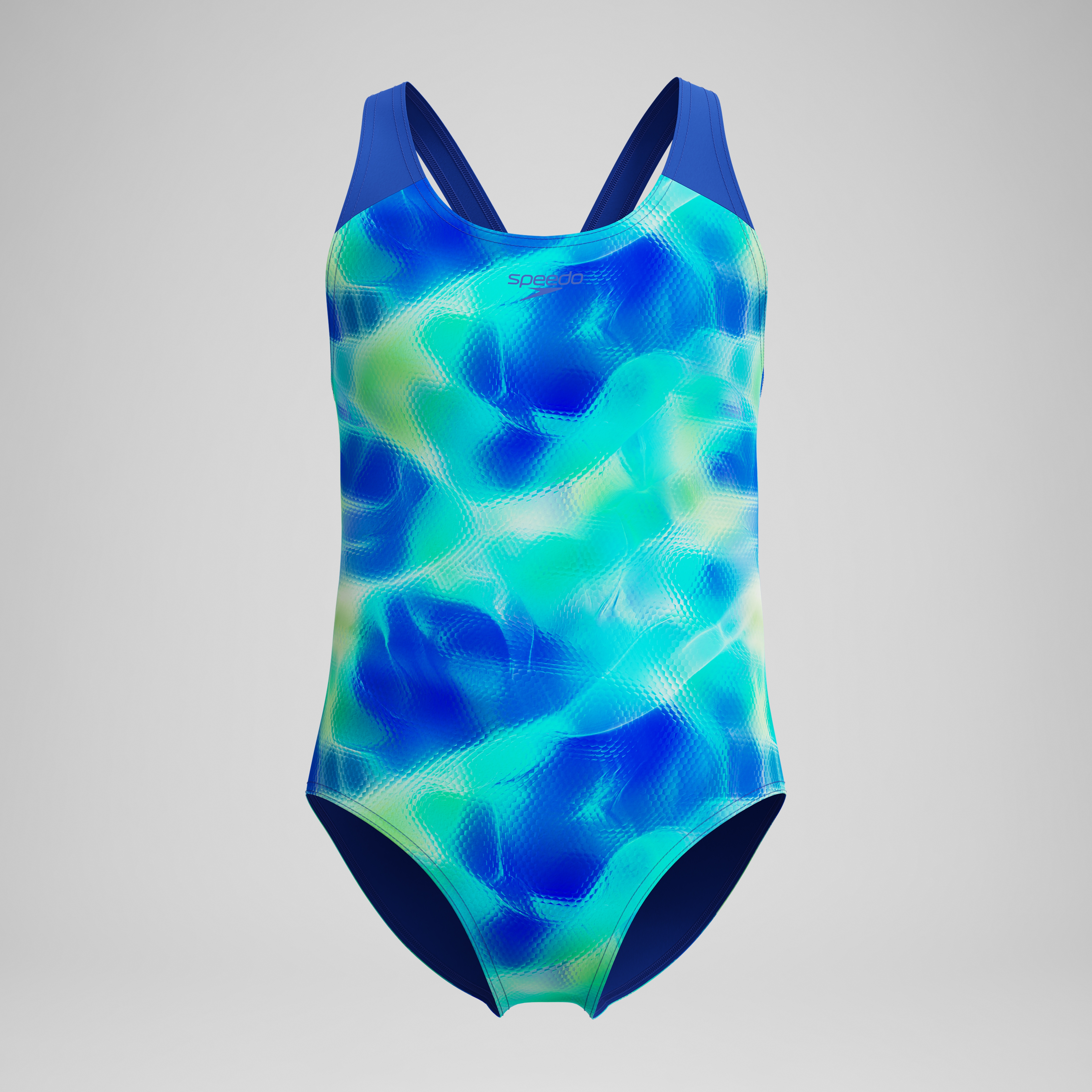 Speedo Print Splashback Swimsuit Girls Blue 164
