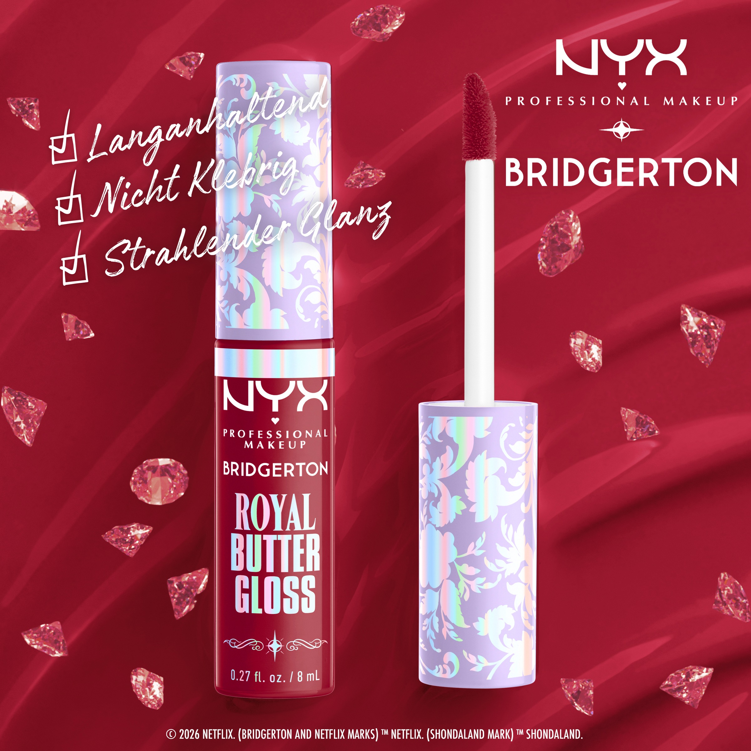 NYX PROFESSIONAL MAKEUP Schmink-Set »BRIDGERTON ROYAL TREASURES LIP KIT« Royal Butter Gloss und Royal Lip Liner
