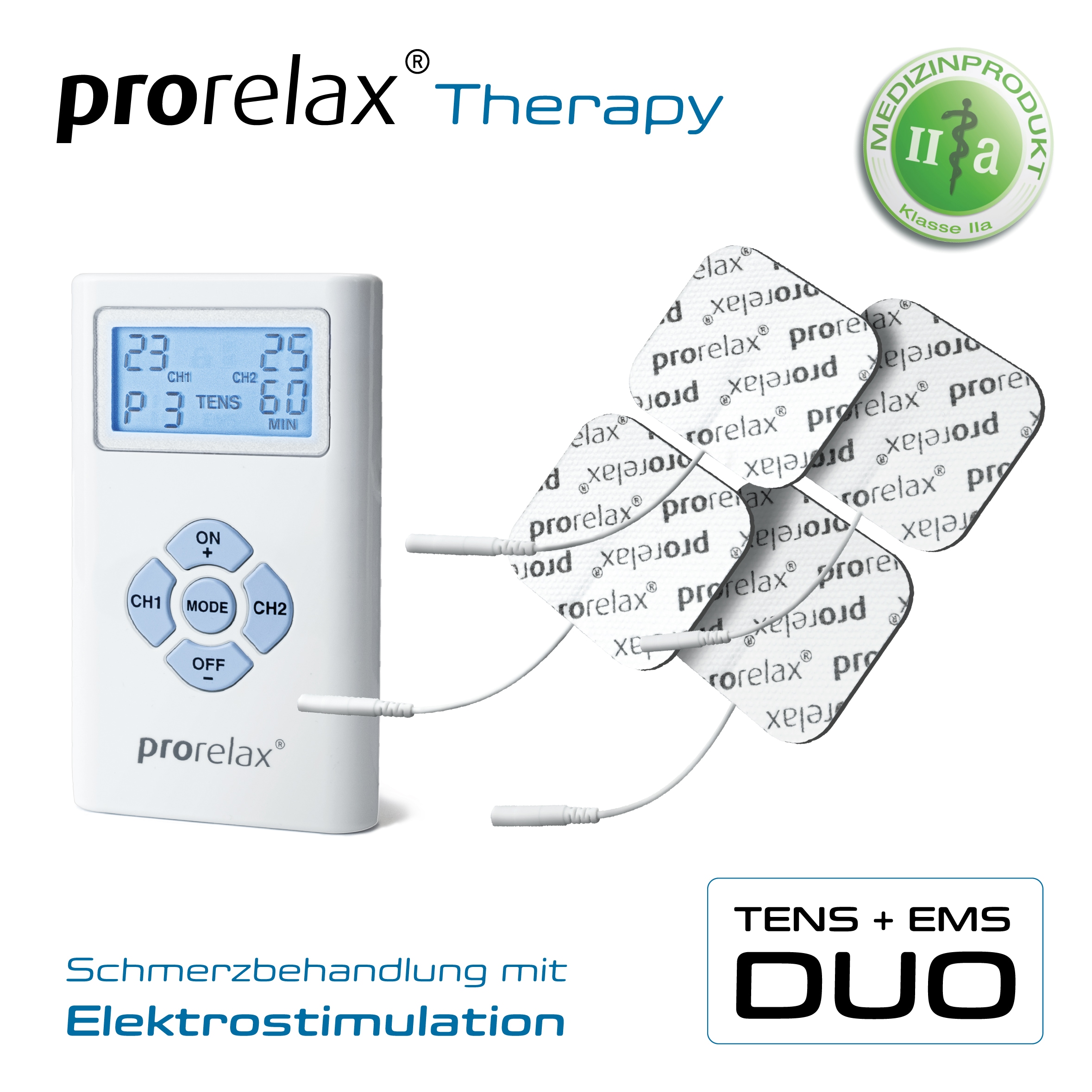 prorelax TENS-EMS-Gerät »39263 Duo«, Cliphalter, Aufbewahrungstasche