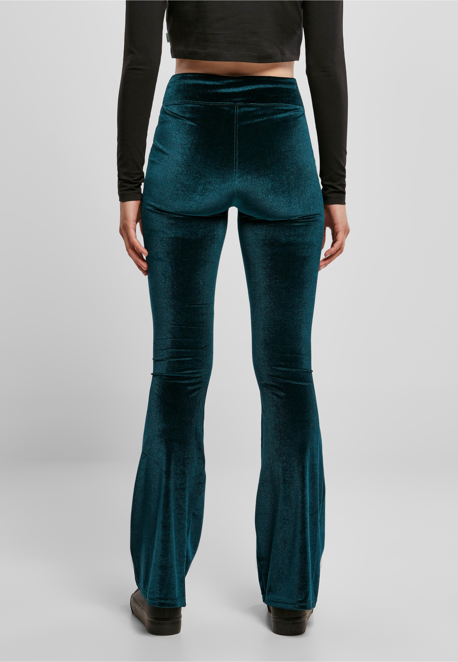 URBAN CLASSICS Leggings »Urban Classics Damen Ladies High Waist Velvet Boot Cut Leggings«
