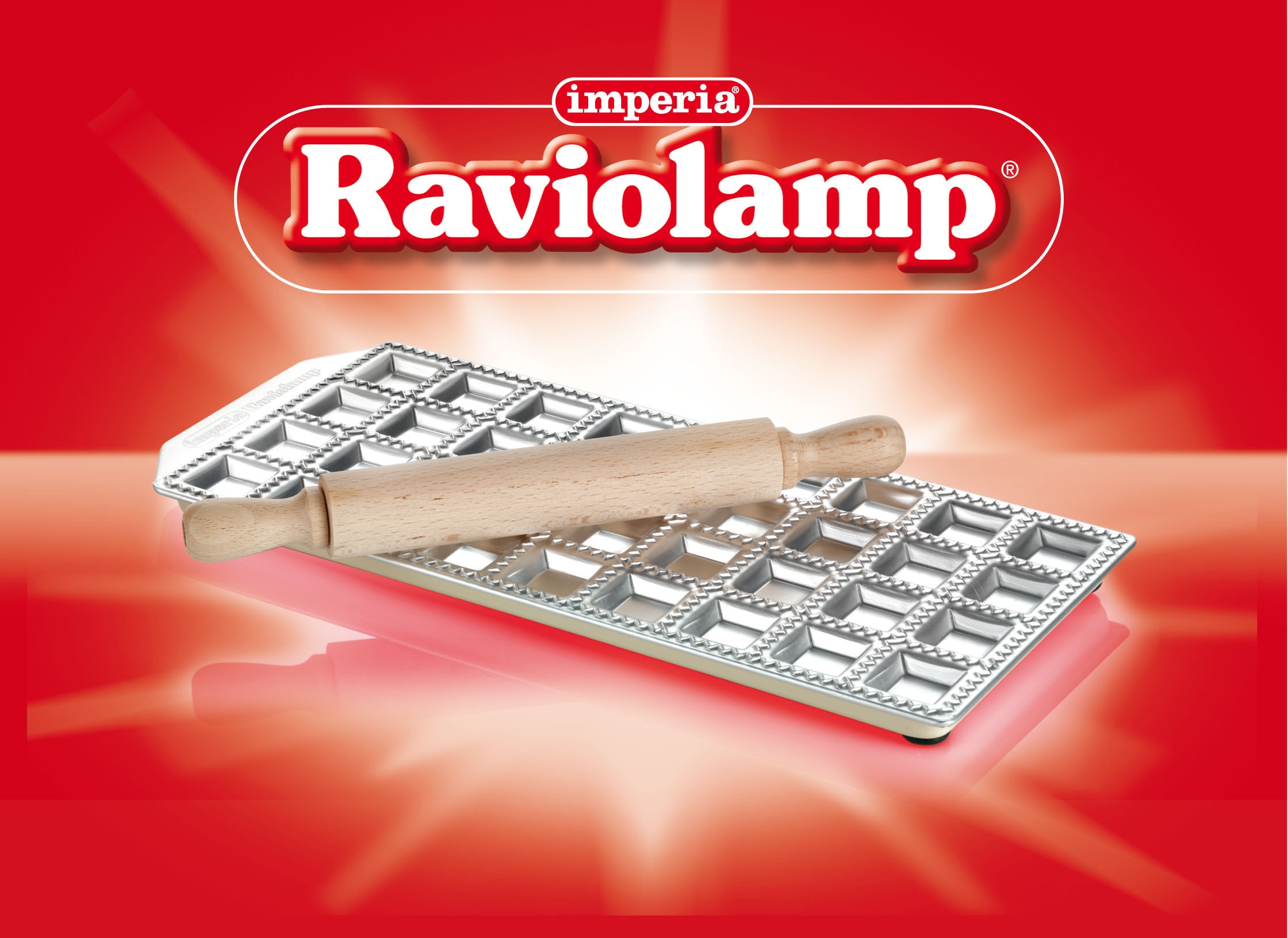 imperia Ravioliform »Ravioli Classici«, Aluminium, für 36 Ravioli, inkl. Nudelholz, Aluminium