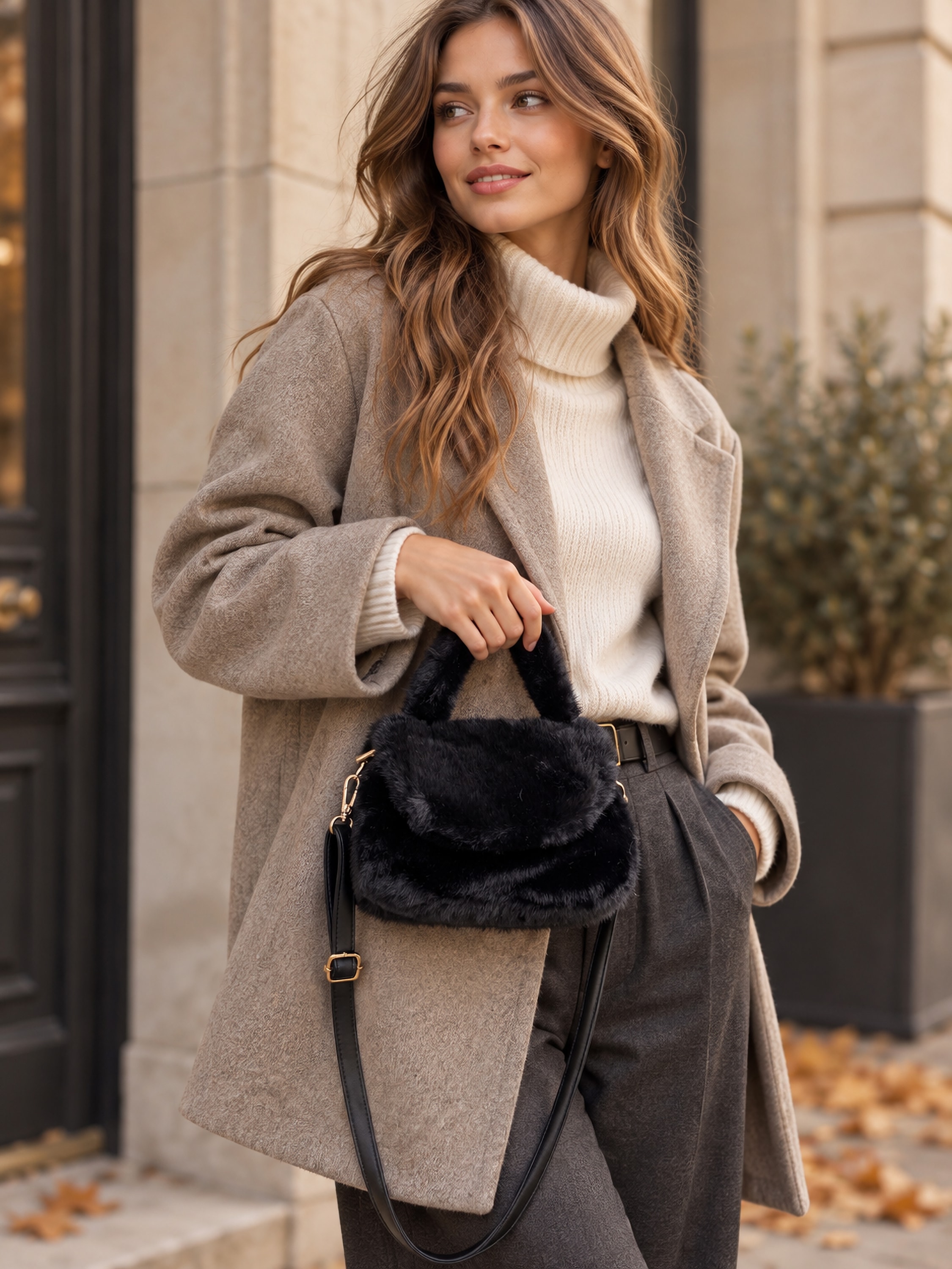 COLLEZIONE ALESSANDRO Henkeltasche »Smallfoot« aus kuschelweichem Teddy