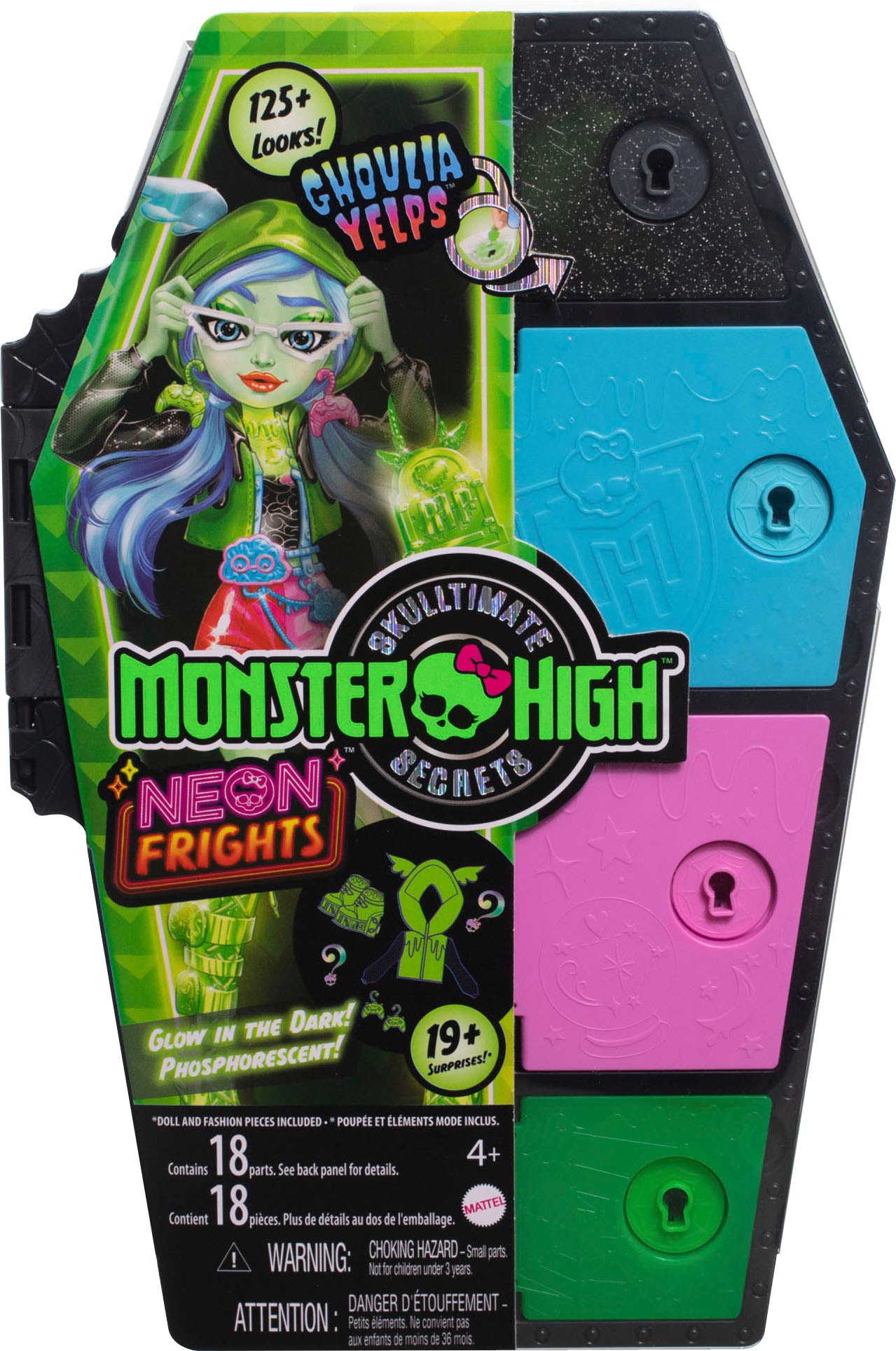 MonsterHigh™ Anziehpuppe »Skulltimate Secrets: Neon Frights, Ghoulia Yelps«