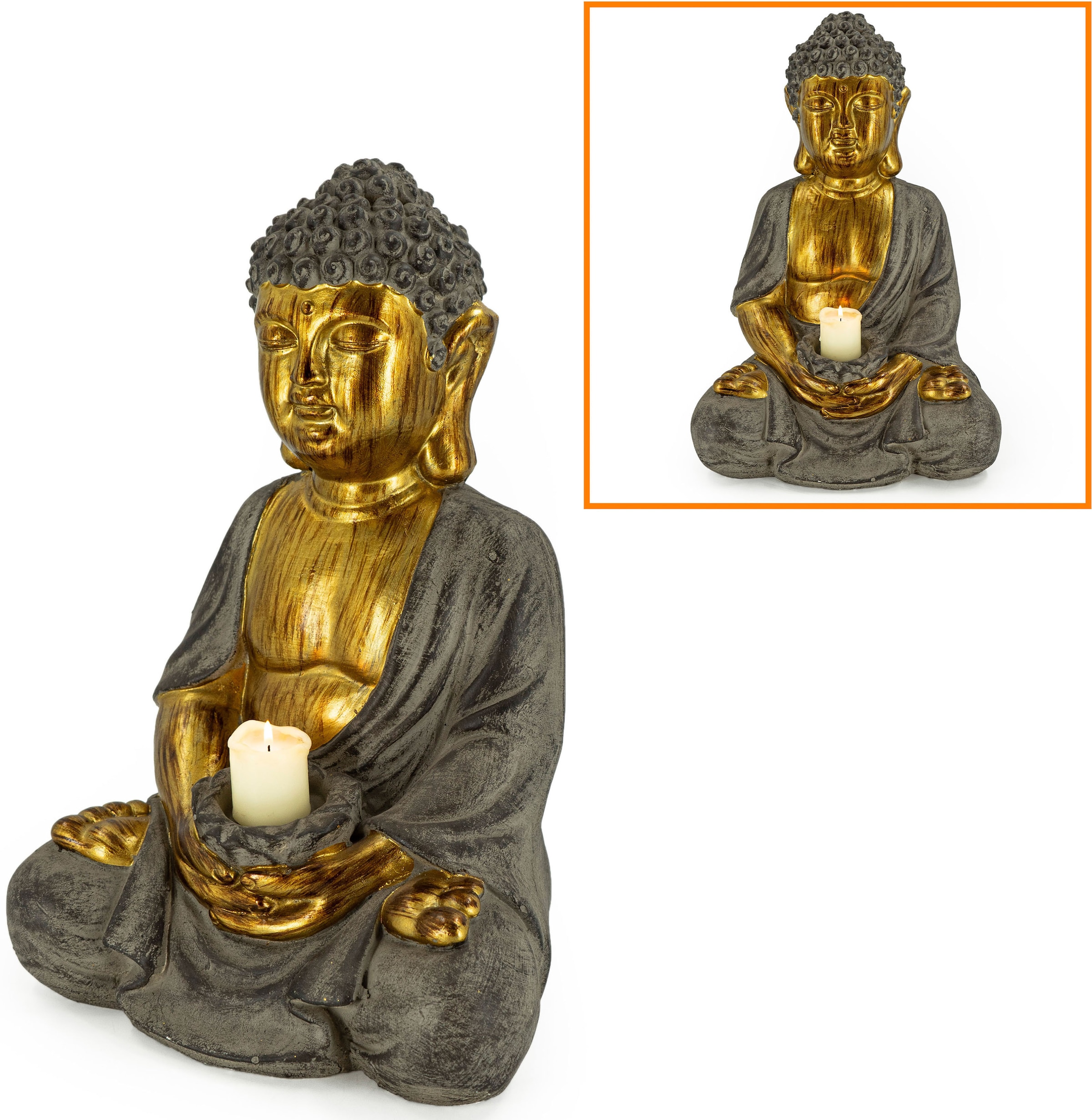 cm sitzend, St.), kaufen Höhe ca. 45 LIVING aus (1 »Buddha«, | NOOR BAUR Kerzenhalter Magnesia,