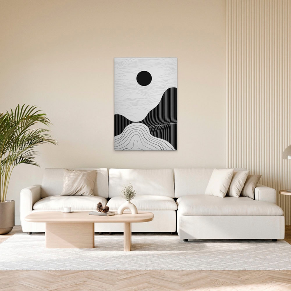 A.S. Création Leinwandbild "Black Sun - Wandbild Schwarz Grau Weiß Keilrahm günstig online kaufen