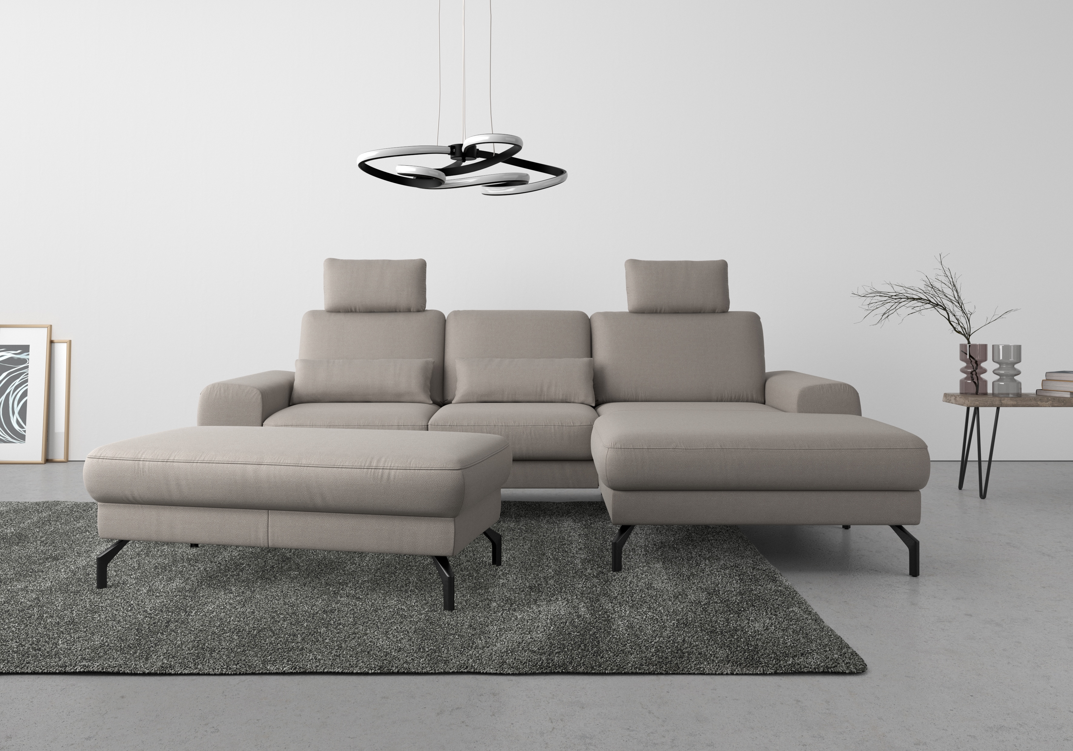 sit&more Ecksofa "Cinturo L-Form" inklusive Sitztiefenverstellung und Federkern, Sitzhöhe 48 cm