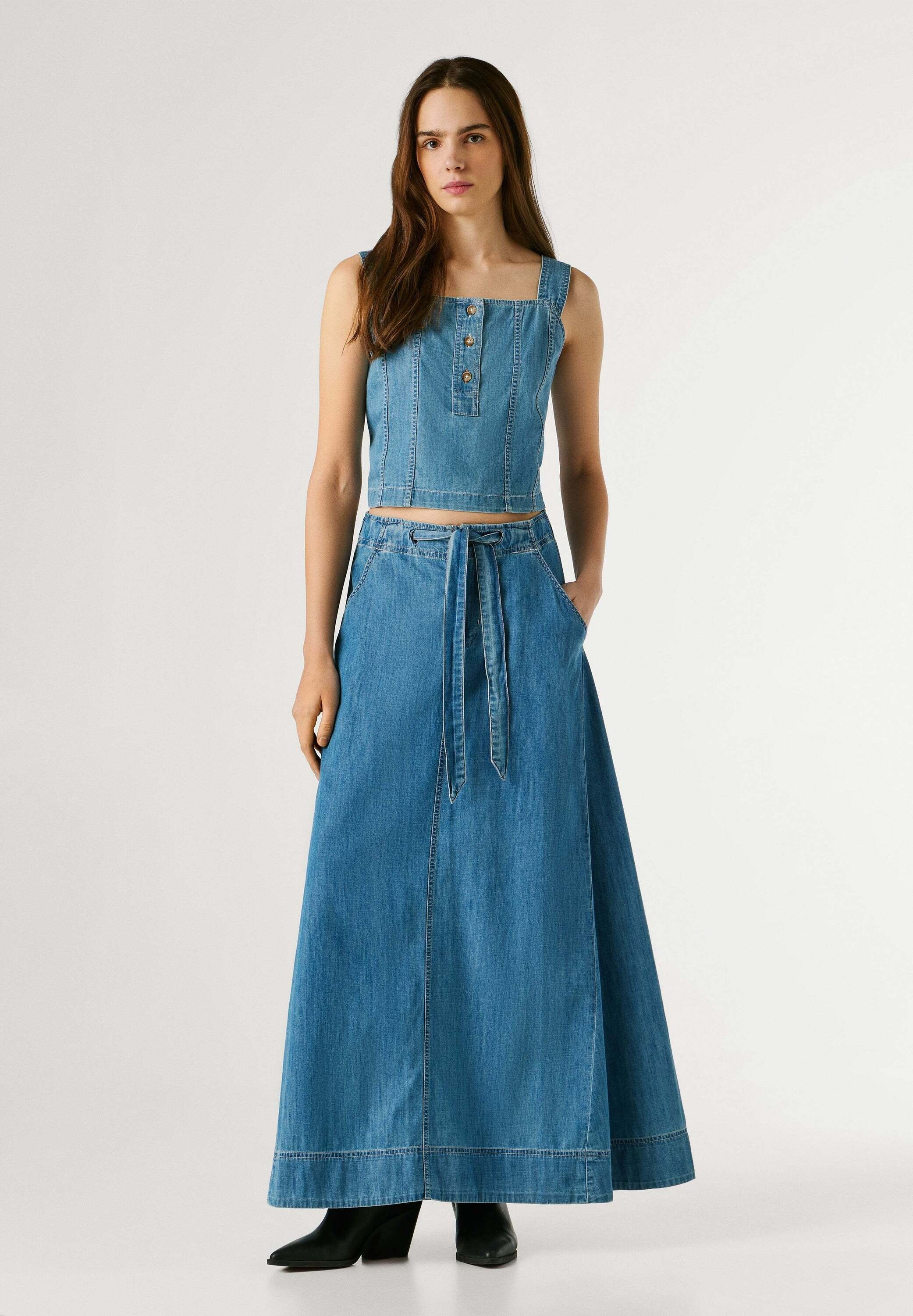 Pepe Jeans A-Linien-Rock »Rock MAXI SKIRT UHW BELT«