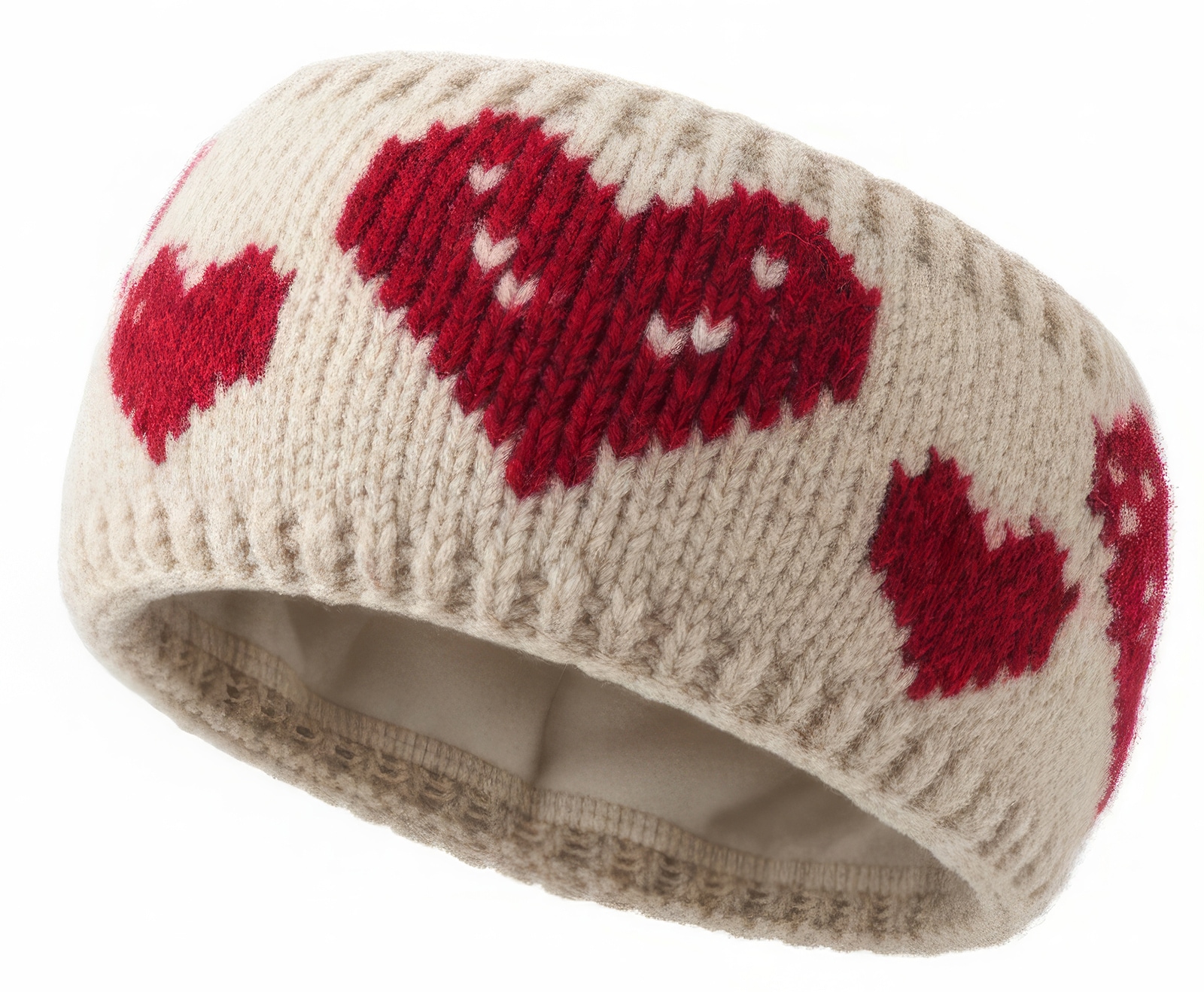 styleBREAKER Stirnband »Strick Stirnband mit Herz Muster« 1 Stk.