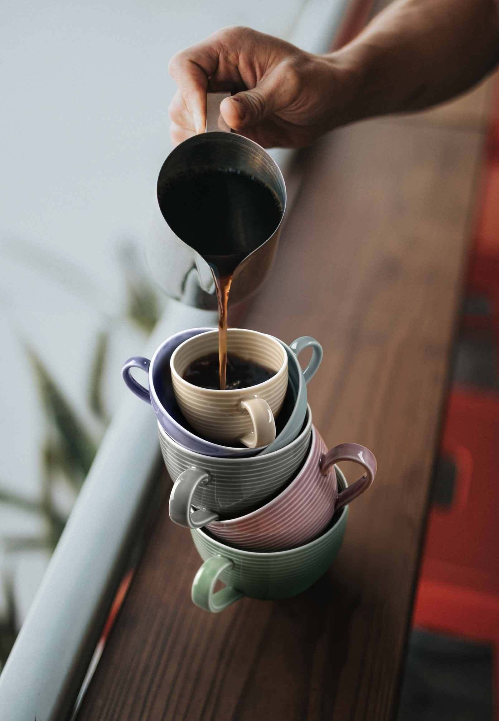 Seltmann Weiden Geschirr-Set »Kaffeeservice Beat Color Glaze 18er Set beige-grau«