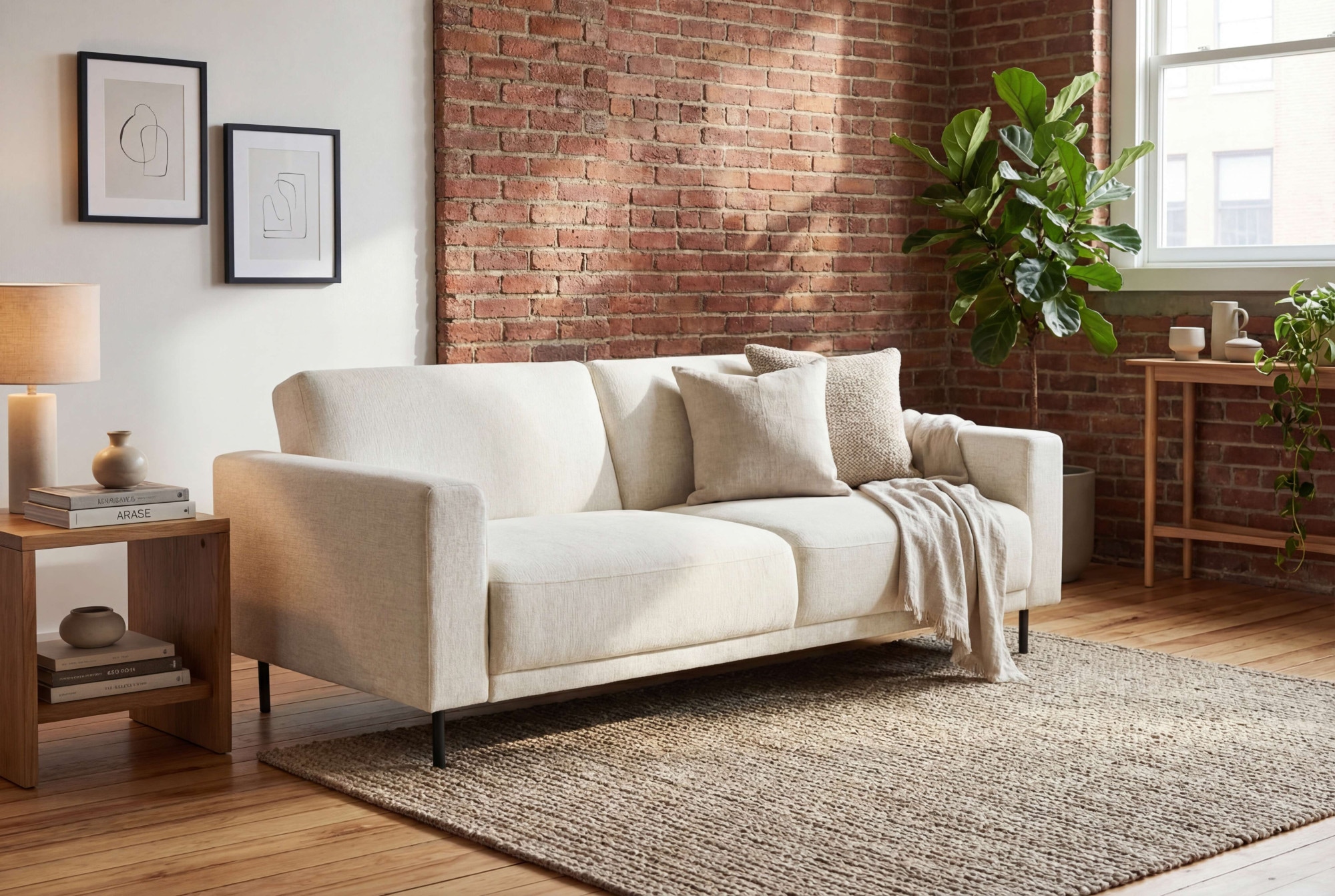 OTTO home 3-Sitzer "Sveeva, B.214 cm, schwarze Metallfüße" langlebiger Webstoff, mit Wellenunterfederung, viele Farben